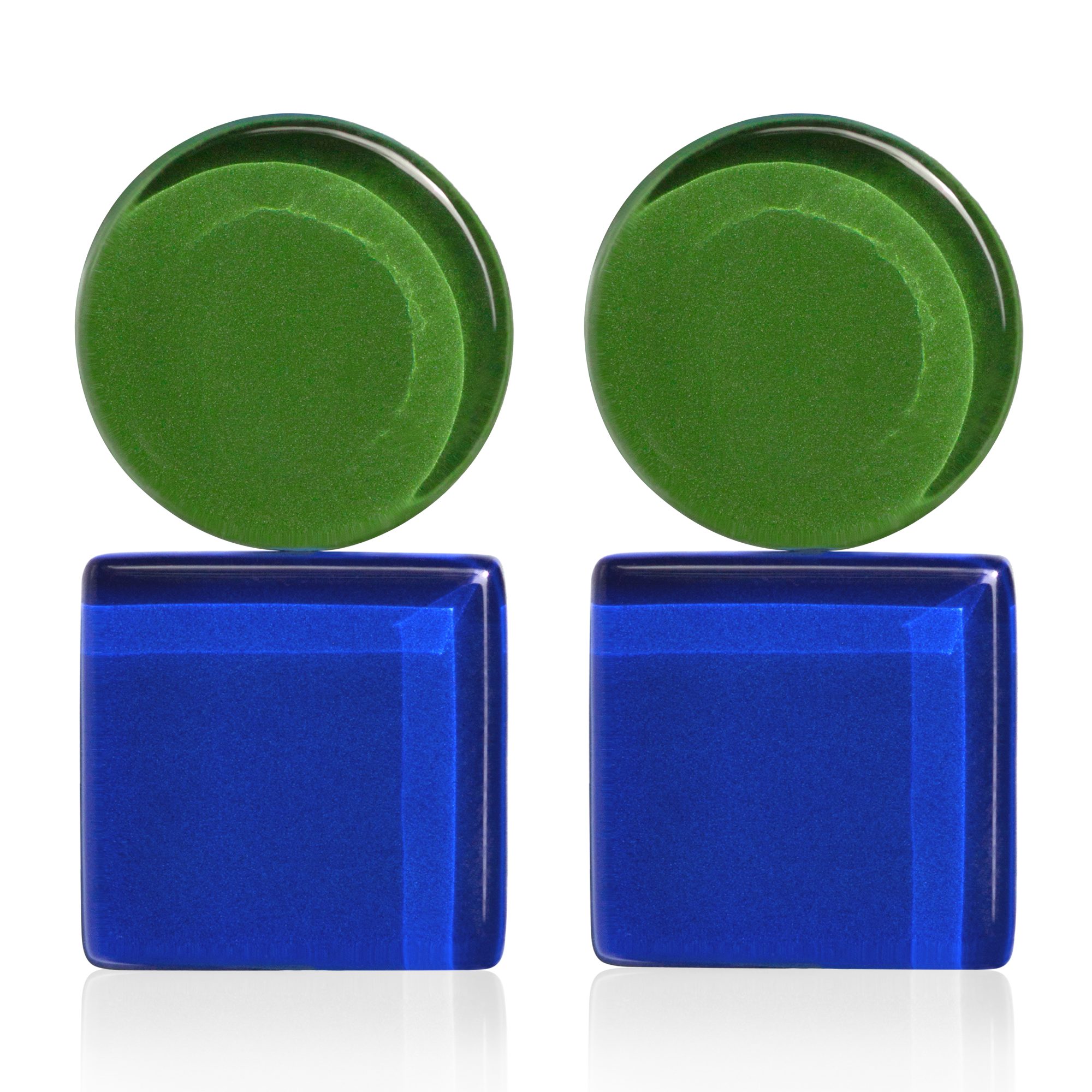 ALEXASCHA Paar Ohrclips Geometrische Clip Ohrringe im Bauhaus Design • Statement Ohrclips