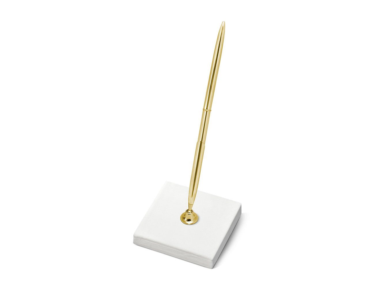 partydeco Kugelschreiber, Stifthalter mit ivory Kugelschreiber gold / 8x8x16cm