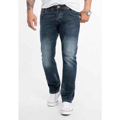 Rock Creek Straight-Jeans Herren Jeans Stonewashed Blau RC-2279