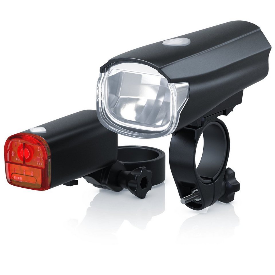 LED Fahrrad Beleuchtung Set inkl Batterien 30 LUX StVZO Scheinwerfer Rücklicht