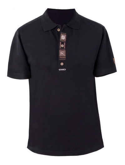 Moschen-Bayern Trachtenshirt Trachtenshirt Herren Shirt zur Lederhose T-Shirt mit Edelweiß Stickerei -Trachten-T-Shirt Kurzarm Schwarz Shirt, T-Shirt, Tshirt, Trachtenshirt, Polo-Shirt
