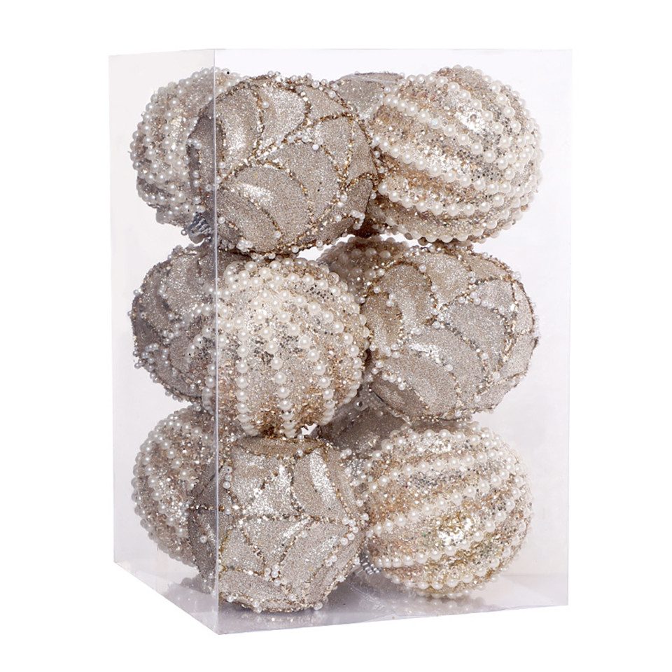 CLTYQ Weihnachtsbaumkugel Weihnachtskugel-Ornamente, 12 Stück Weihnachtsbaum Set 8 cm (12 St), bruchsicherer Kunststoff, hängende …