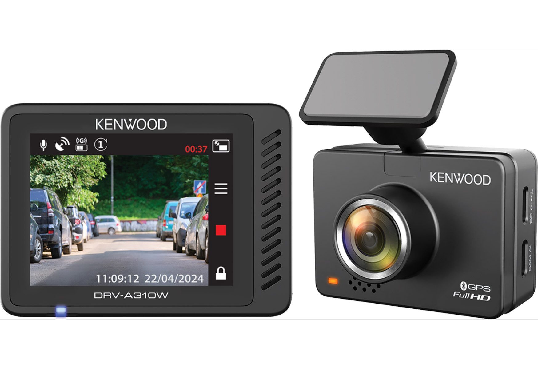 KENWOOD DRV-A310W, Dashcam mit 2,0"-LCD-Display und Full HD-Aufnahme Dashcam