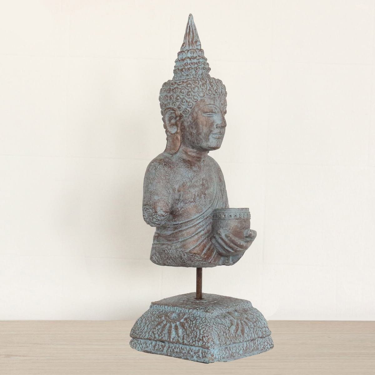 Oriental Galerie Dekofigur Buddha Figur Ursprungsland (1 Herstellung St), Handarbeit Kerzen traditionelle cm in Teelichthalter im 46 stehend