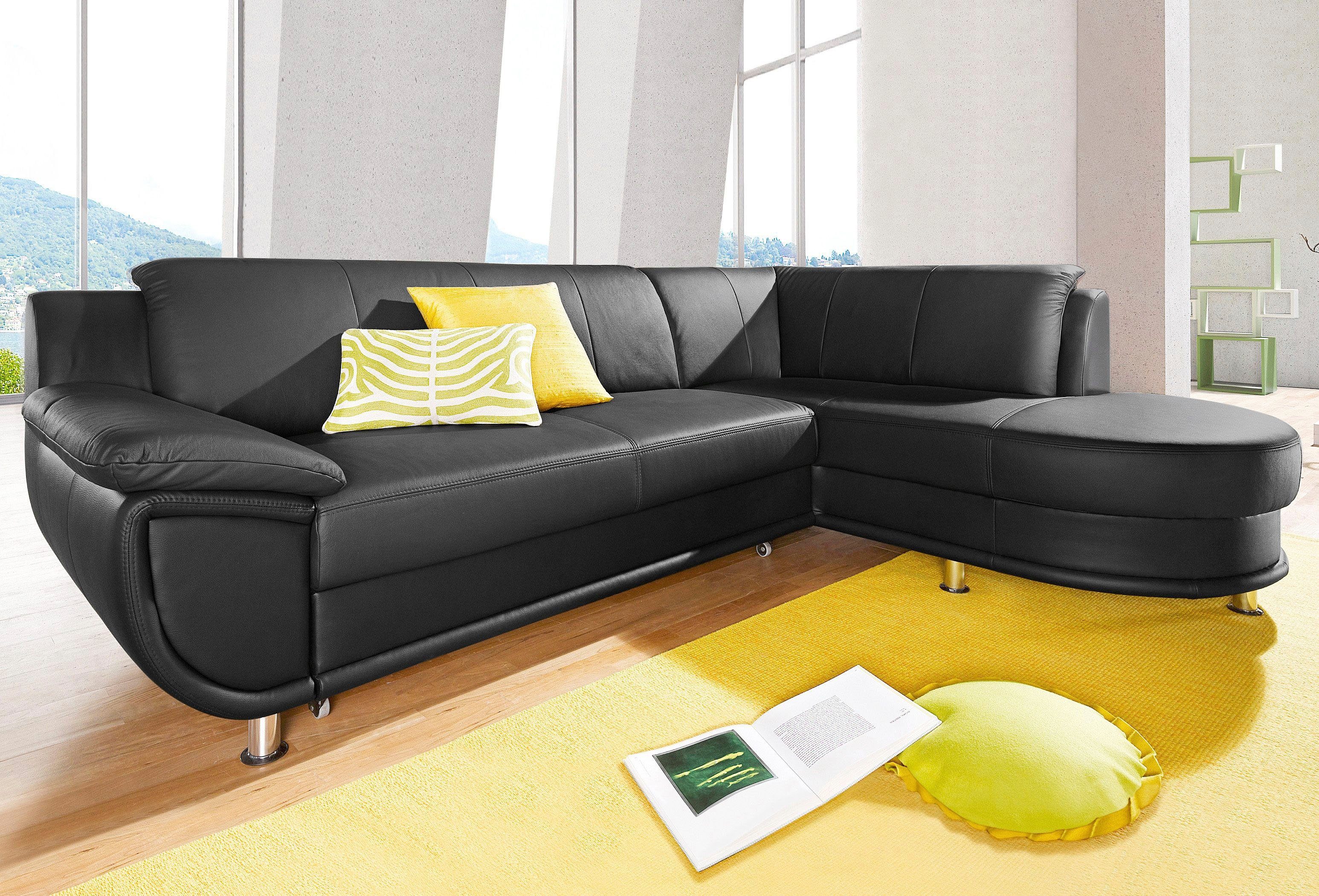 TRENDMANUFAKTUR Ecksofa Rondo, zeitlos und elegant, bequem, L-Form, wahlweise mit Federkern, wahlweise mit Bettfunktion