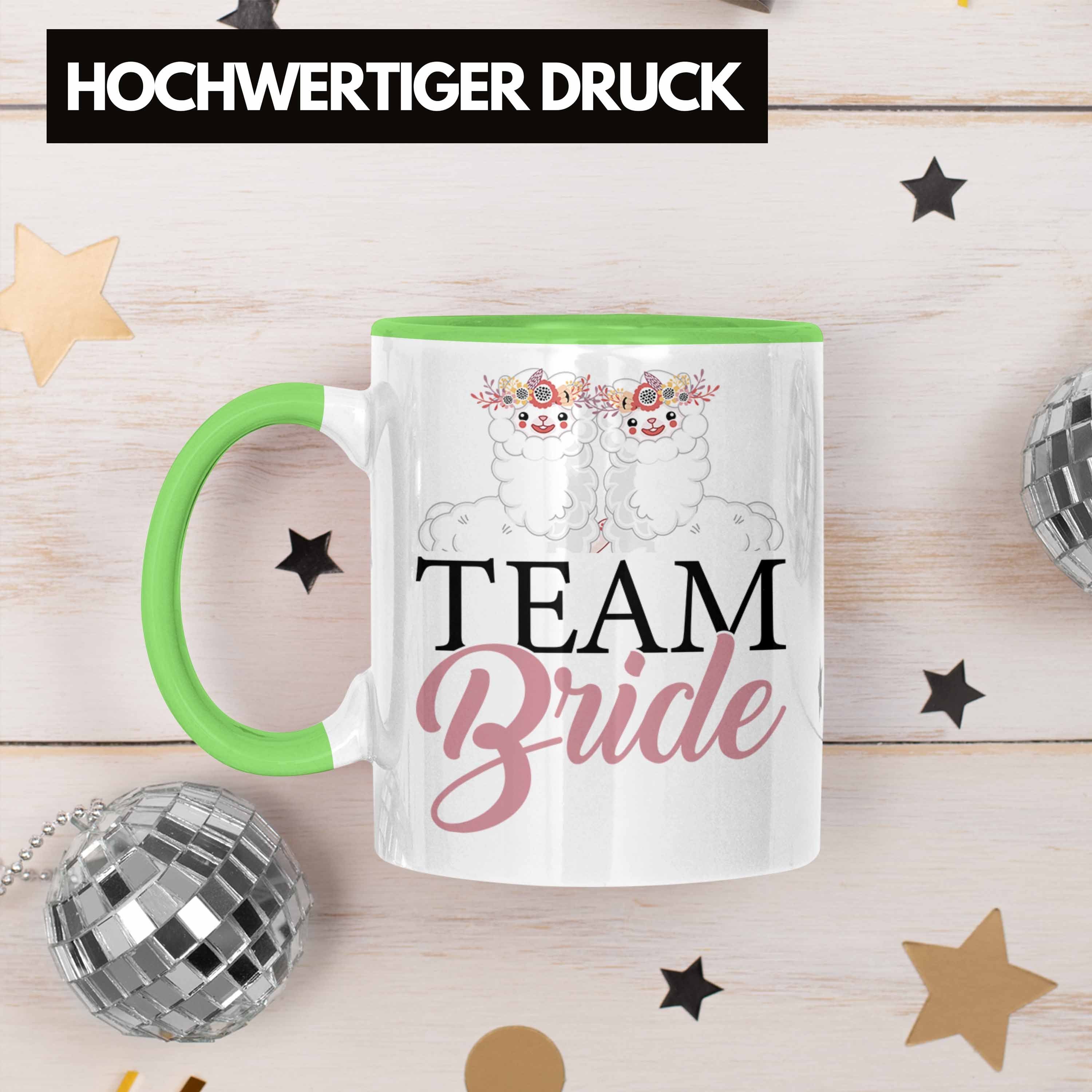 Lustige Team Grün Kaffeetasse - Geschenk Trendation Trauzeugin Geschenkidee LLama Braut Tasse Trendation Danke Tasse