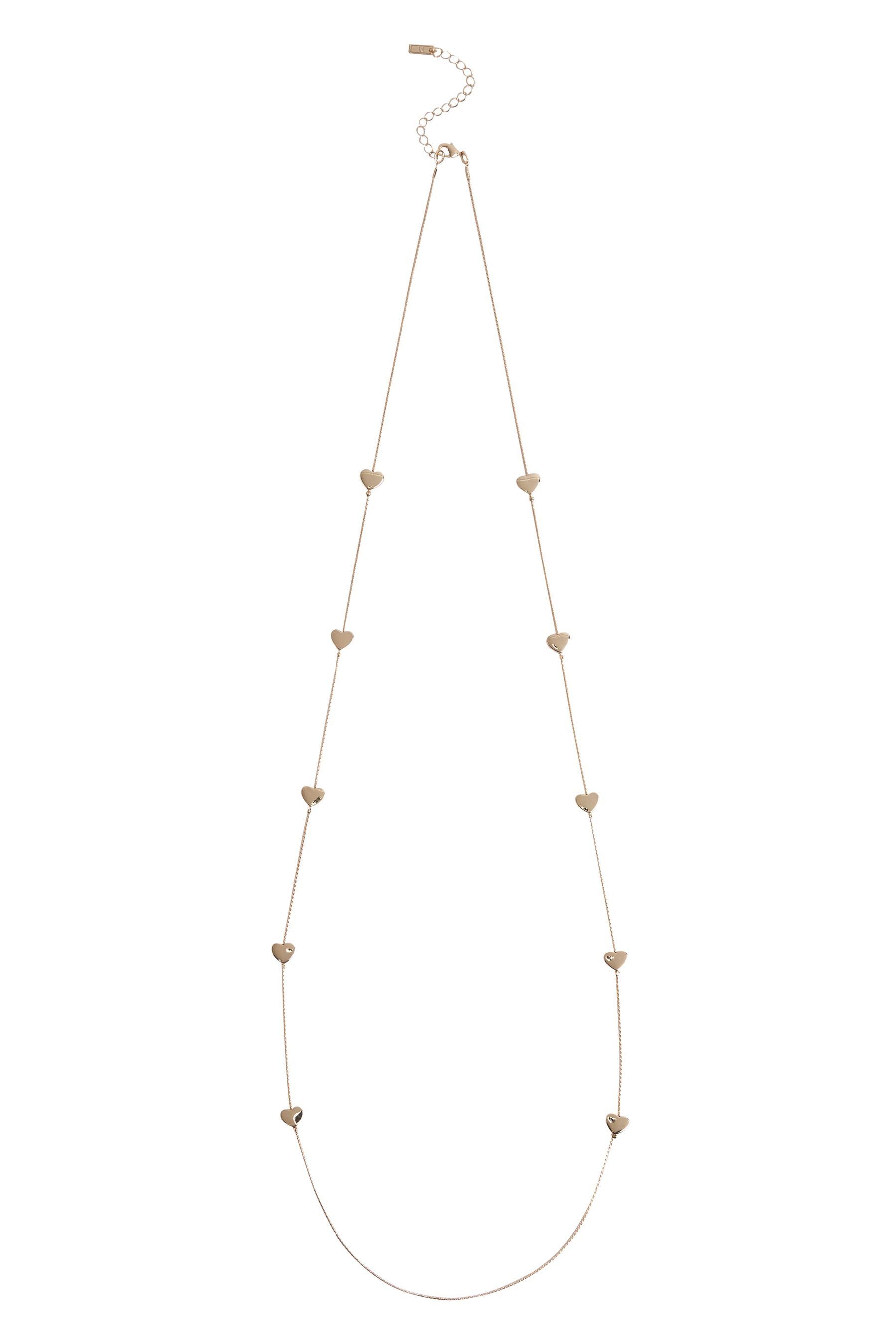 Next Gliederkette Lange Halskette mit zarten Herzdetails (1-tlg)