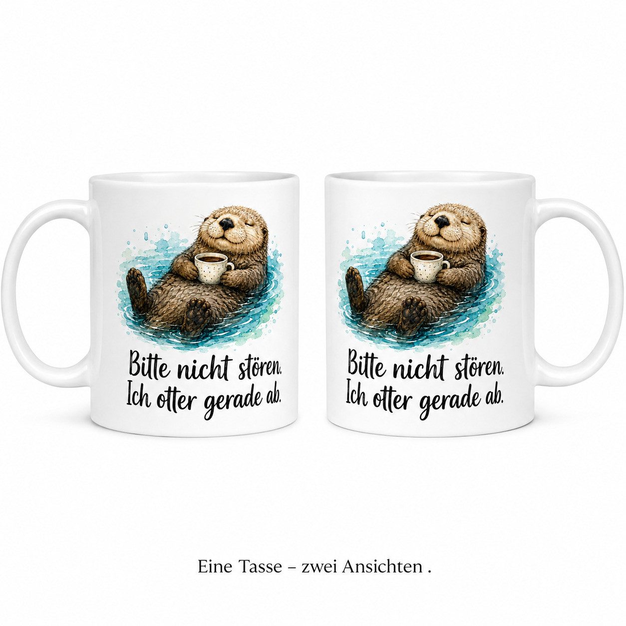 WS-Trend Tasse Otter Kaffeetasse - Geschenkidee mit Spruch - weiss aus Keramik 330 ml, Keramik – Bild 4 von 4