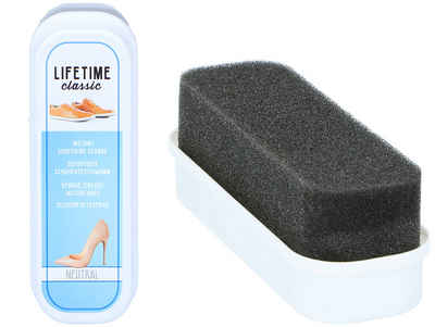 Lifetime Reinigungsschwamm SCHUHPOLIER-Schwamm mit Behälter selbstglänzender 55 (Neutral), Schuhputzschwamm Schuhschwamm Glanz Schuhpflege Schuhe