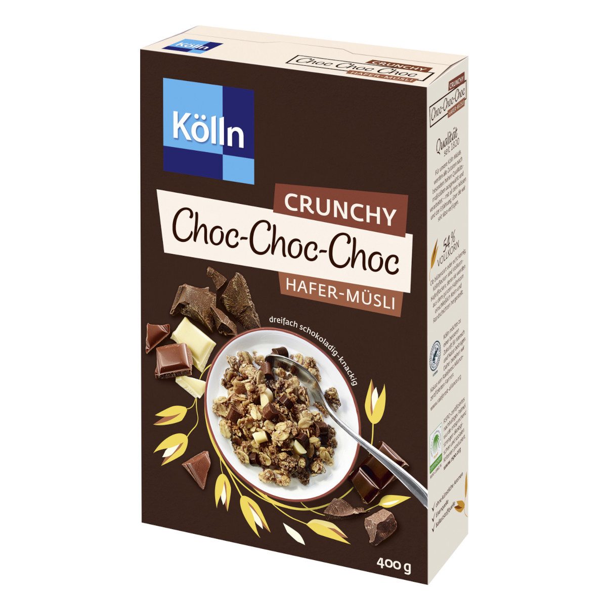 Kölln Cerealien, Kölln Crunchy Choc Choc Choc Hafer Müsli dreifach schokoladig 400g