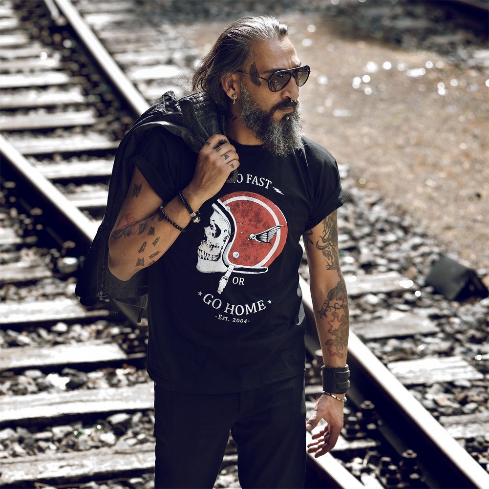 MAKAYA Print-Shirt Motorradhelm Totenkopf Skull Biker günstig online kaufen