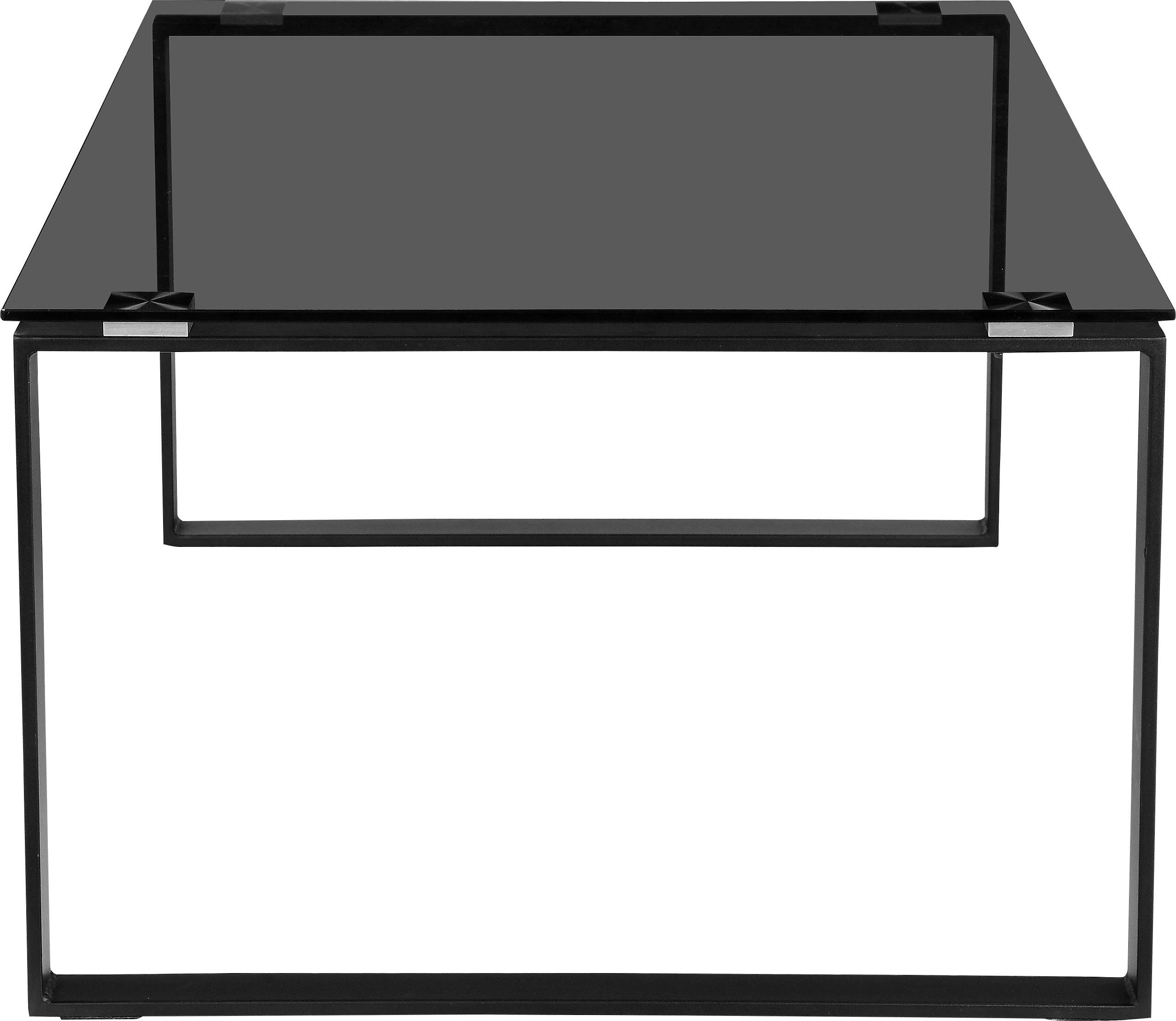 Glas cm Couchtisch of Höhe gehärtetem Tischplatte 0,8 aus 45 cm, Metall, Simsbury, Places aus Gestell Style