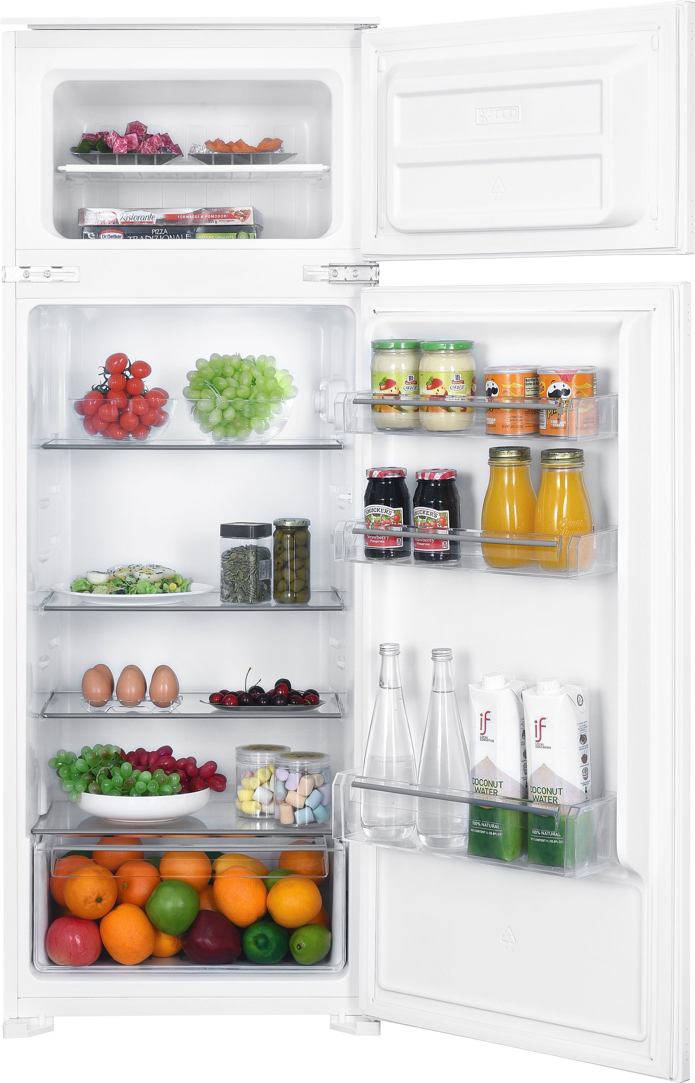 Hanseatic Einbaukühlgefrierkombination HEKS14454GE, 145 cm hoch, 54 cm breit