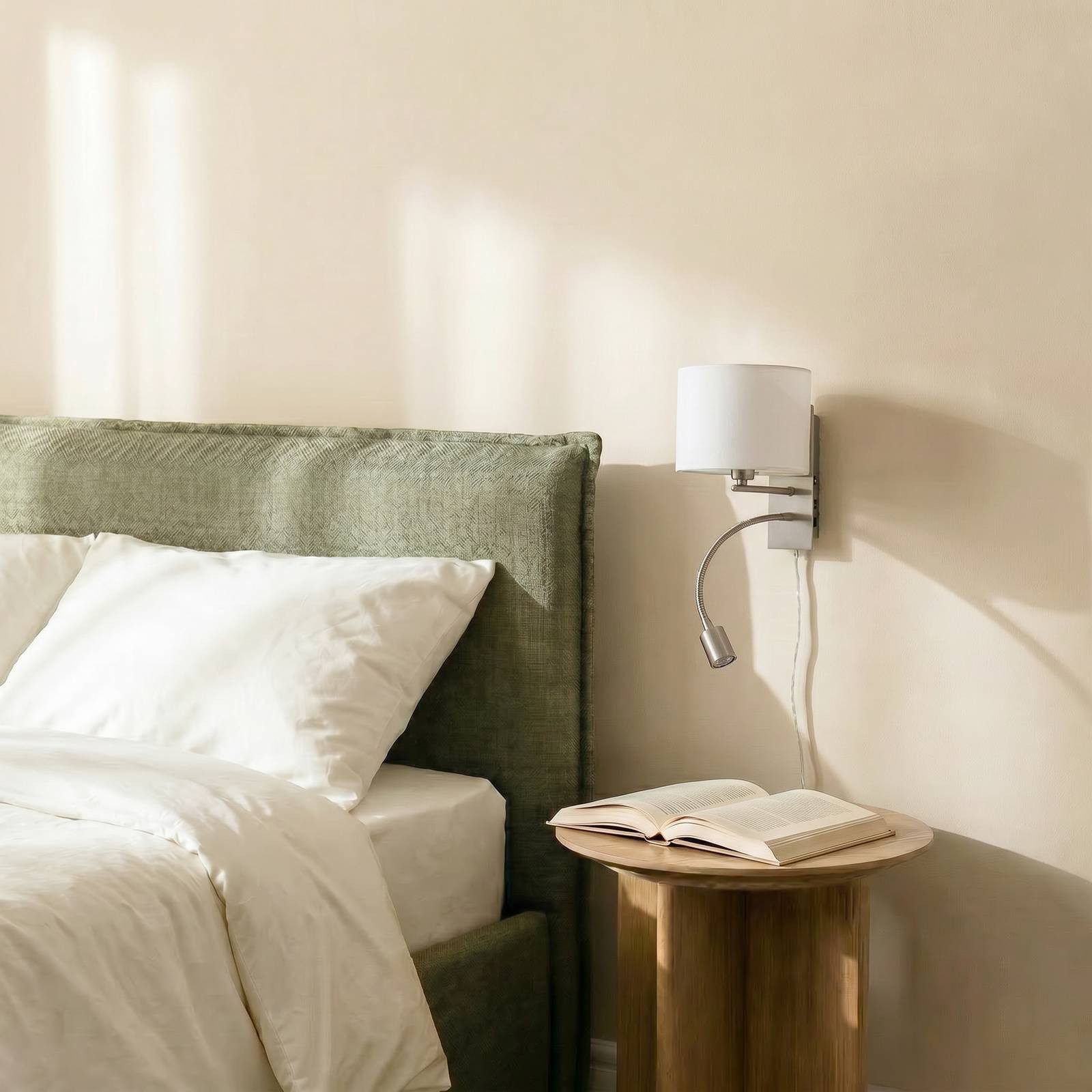 Lindby Wandleuchte Florens, Alu warmweiß IP20, 1 x 40 W E14 (exkl) + 1 x 4 W LED (inkl), warmweiß