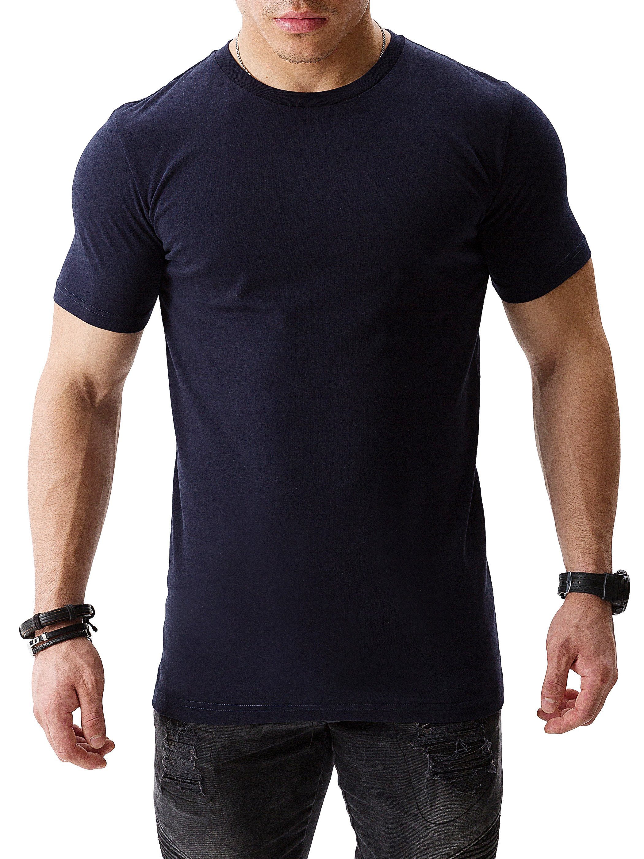 WOTEGA T-Shirt Alton Basic Tee Crew Neck (Set) modernes Rundhalsshirt Blau night sky (193924)