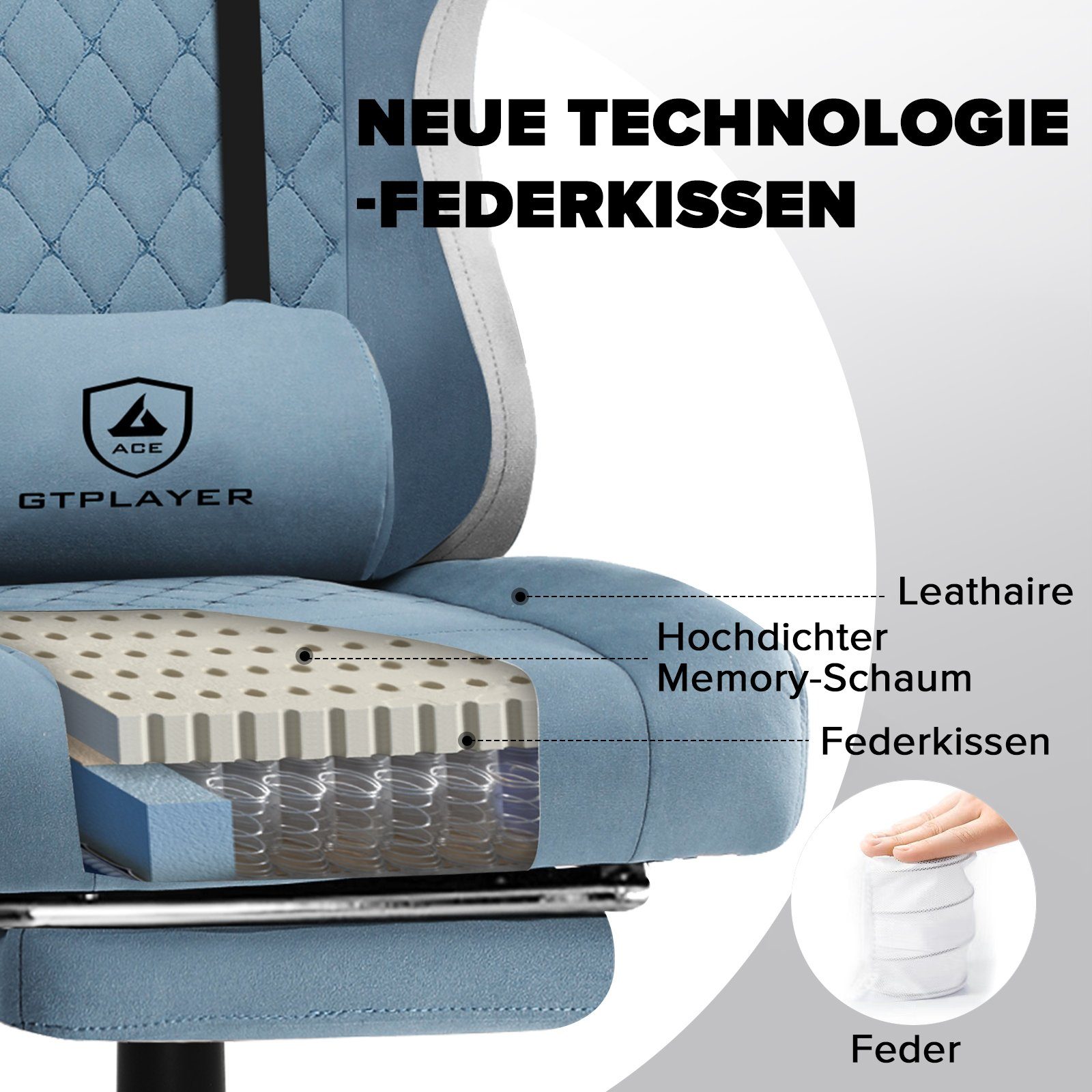 GTPLAYER Gaming-Stuhl Ergonomischer Gaming Sessel Schreibtischstuhl günstig online kaufen