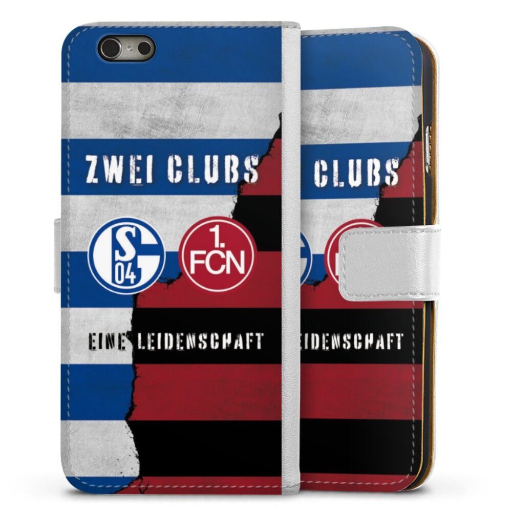 DeinDesign Handyhülle FC Schalke 04 1. FC Nürnberg Freundschaft, Apple iPhone 6s Hülle Handy Flip Case Wallet Cover Handytasche Leder