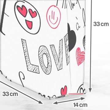 VOID Henkeltasche (1-tlg), Love Liebe Schrift Love Liebe Schrift Spruch Muster Gemustert Text Va