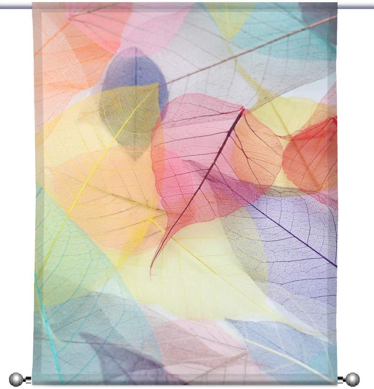 gardinen-for-life Scheibengardine Scheibenhänger Color Leaves rechteckig mit Beschwerung