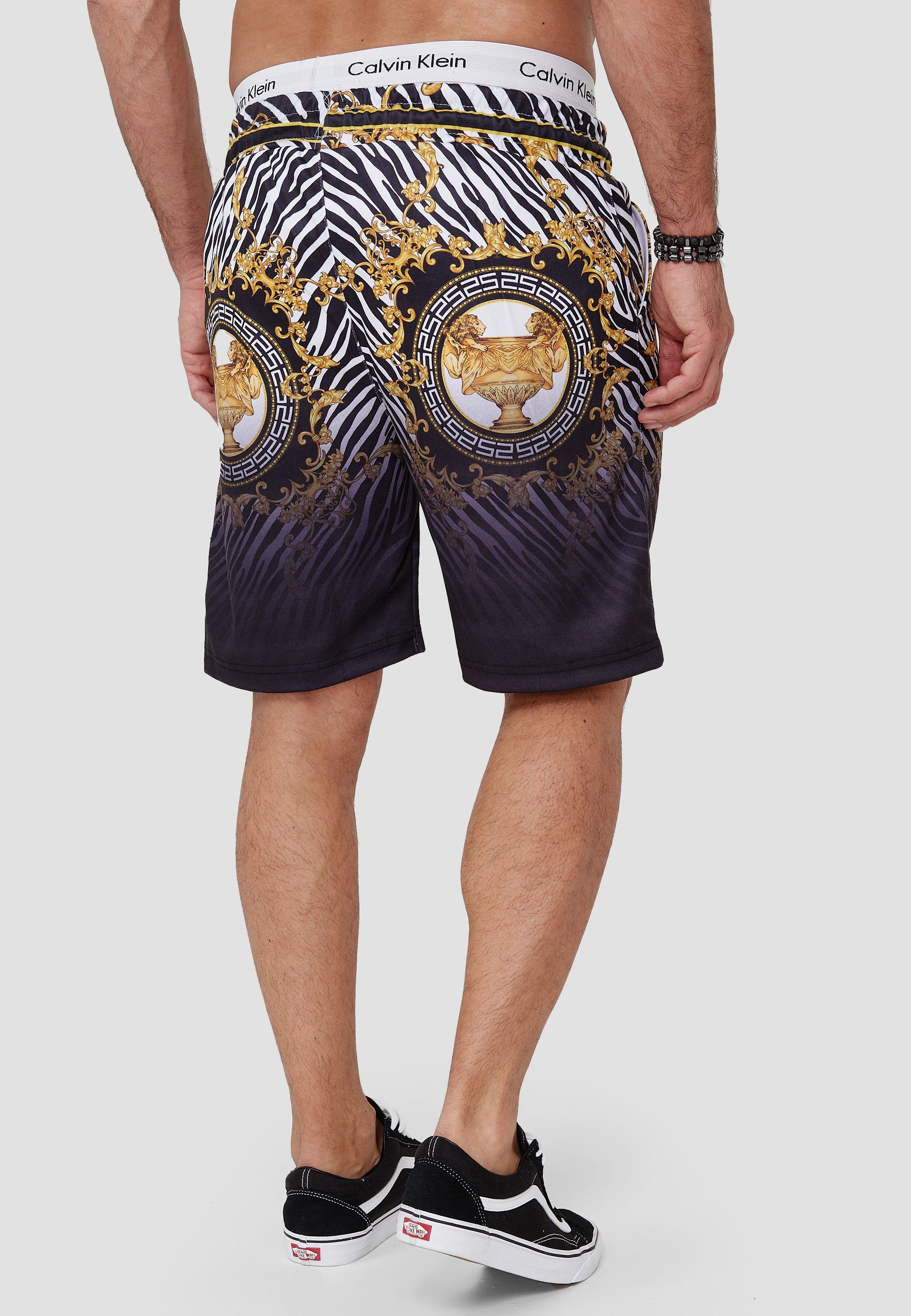 Schwarz Sweatpants, Fitness Shorts im Design) 1-tlg., Bermudas Freizeit SH-1611C Casual OneRedox (Kurze Hose modischem