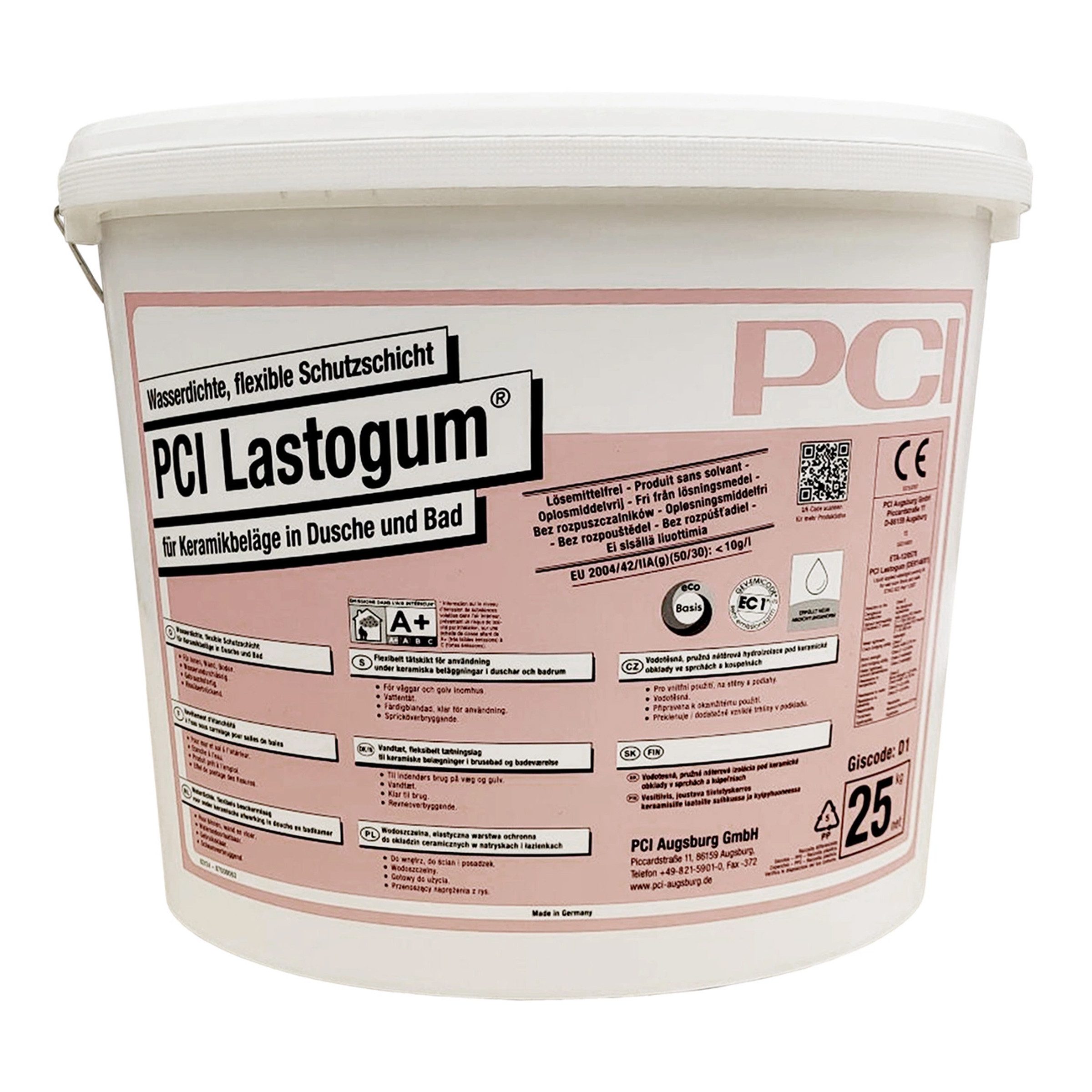PCI Acryl-Flüssigkunststoff PCI Lastogum 25kg Grau Flüssigfolie Bad Dusche Duschabdichtung