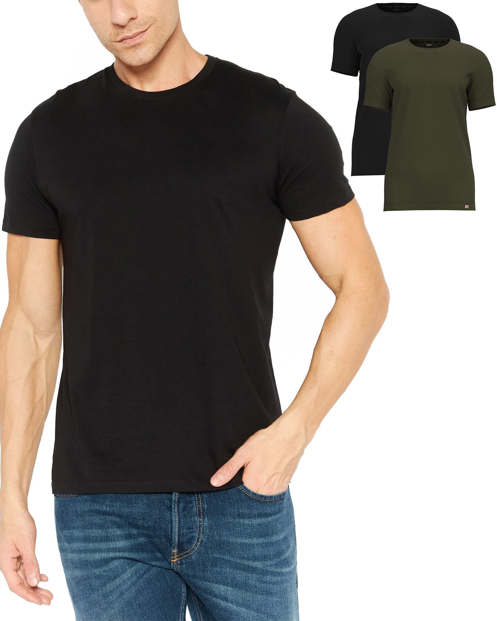 Diesel Rundhalsshirt Slim Fit Basic Shirt günstig online kaufen
