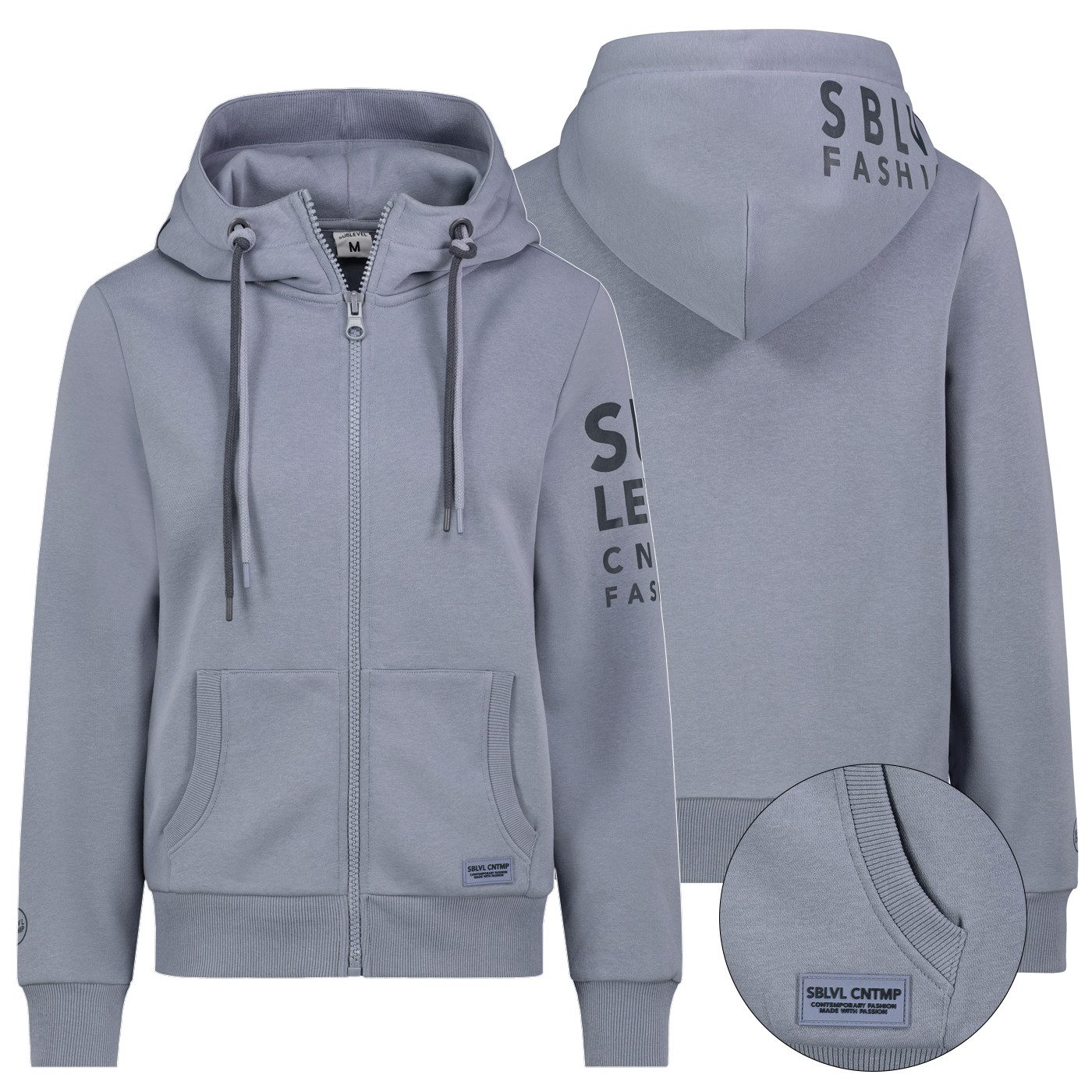 SUBLEVEL Sweatjacke Sweatjacke Hoodie Sweater Kapuzenpullover Übergangsjack günstig online kaufen
