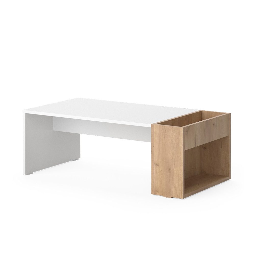 Vicco Couchtisch Chris, Weiß/Goldkraft Eiche, 95 x 49.4 cm (1-St)