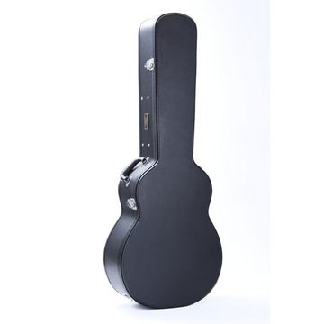 FAME Gitarrentasche (Jumbo Guitar Case, Wetterfester Koffer für Westerngitarren, Robuste Metallschnallen, Polsterung und Zubehörfach, Schwarz), Jumbo Guitar Case, Wetterfester Gitarrenkoffer, Robuste Metallschnal