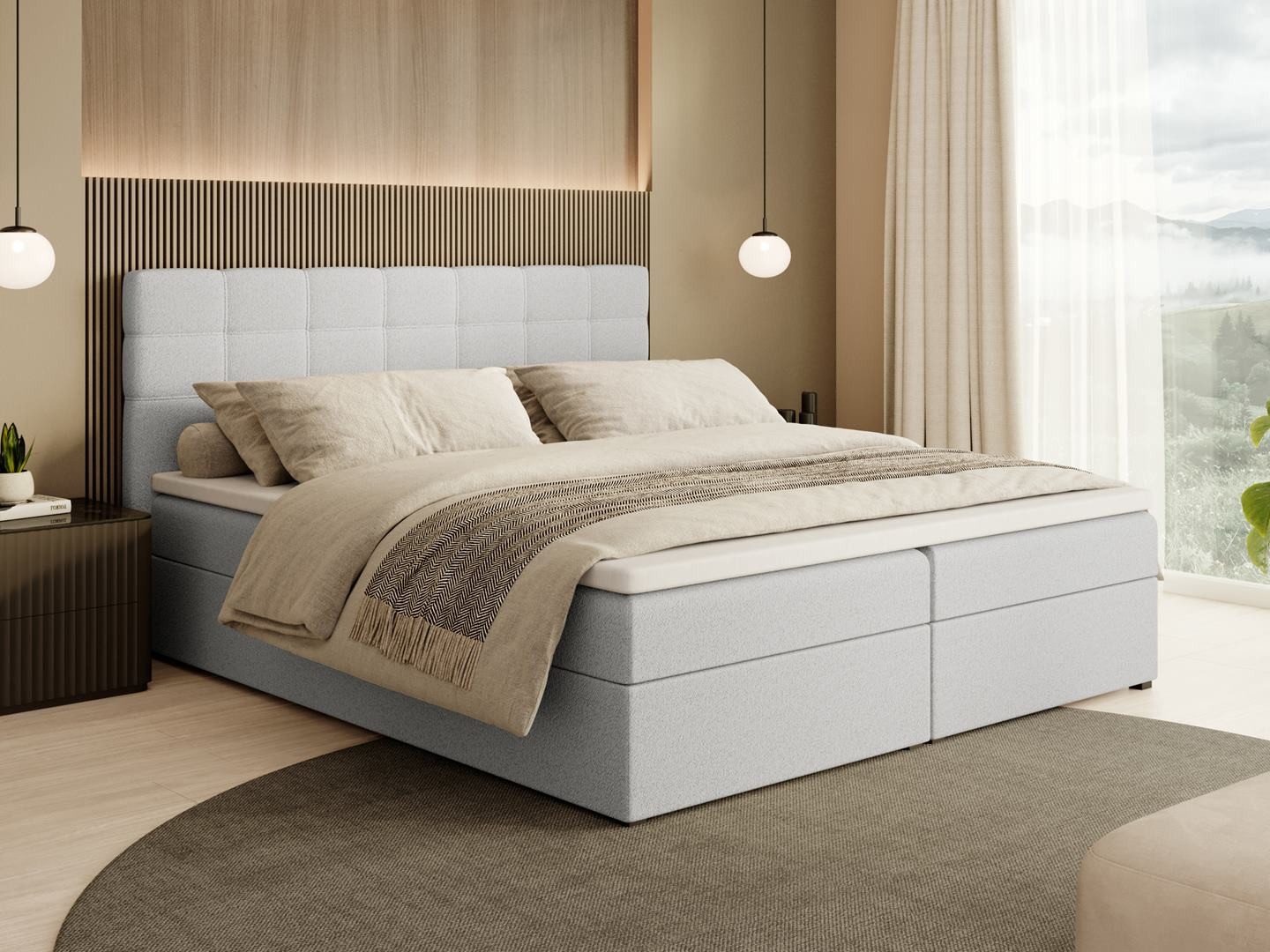 Beautysofa Boxspringbett Kontinentales mit Bettkasten TOPIQ günstig online kaufen