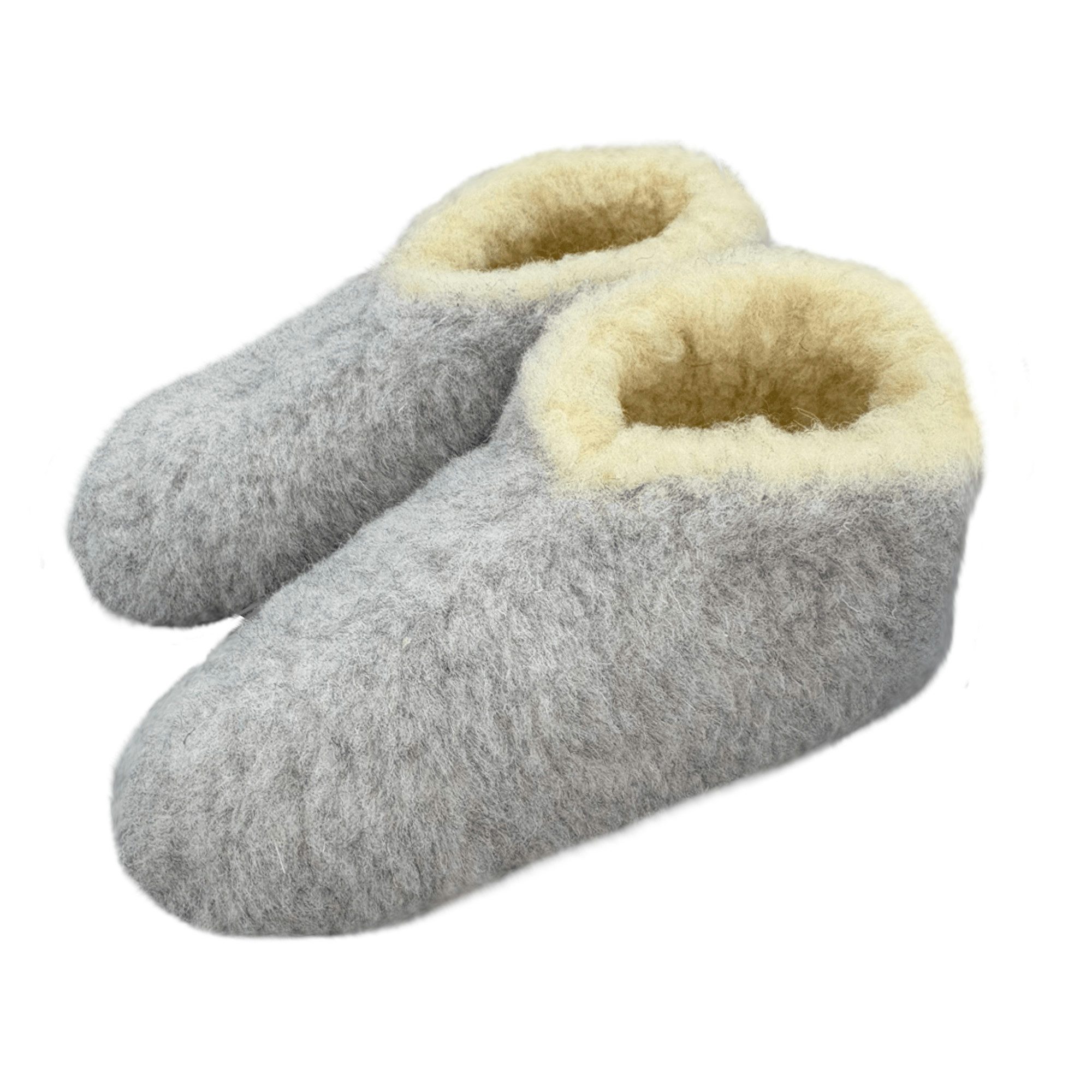 em-ka Hüttenschuhe Schurwolle Lammwolle Winter Warme Wollsocke Hausschuhe Hausschuh Füßwarmer für Damen und Herren Naturprodukt aus Schafwolle