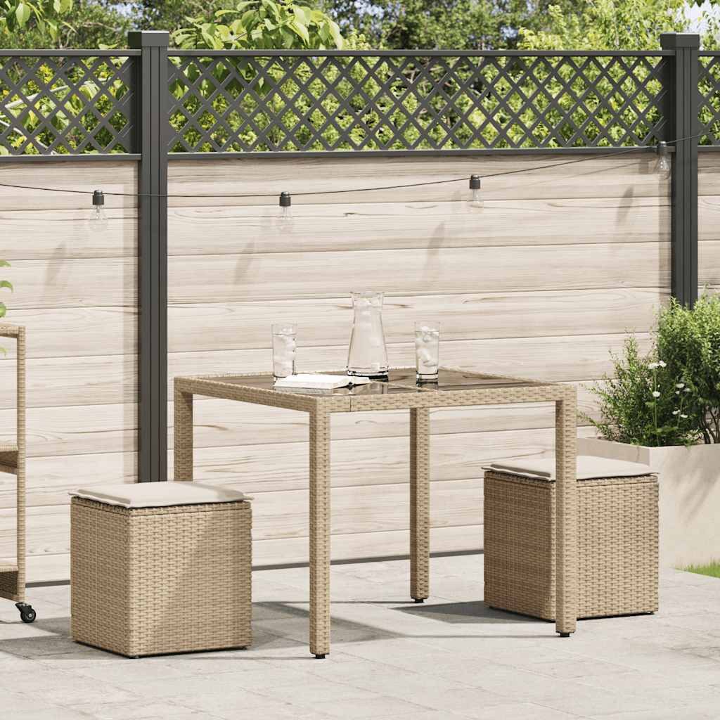 vidaXL Hocker Gartenhocker mit Kissen 2 günstig online kaufen