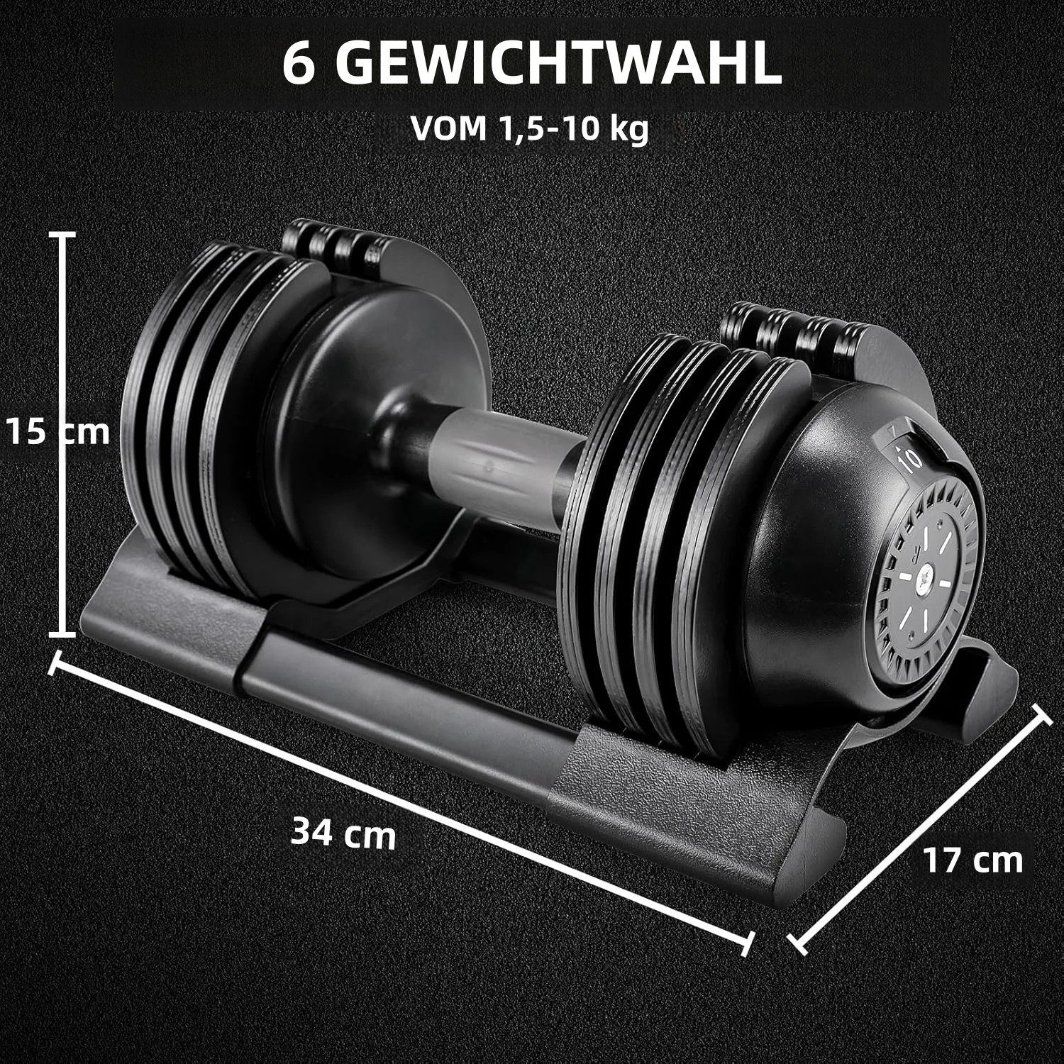 TLGREEN Hantel-Set Verstellbare Hantel-Set, (Hanteln Verstellbar mit rutschfestem Griff 5 Gewichtsstufen,Gut für Zuhause, Büro, Fitnessstudio, Körpertraining)