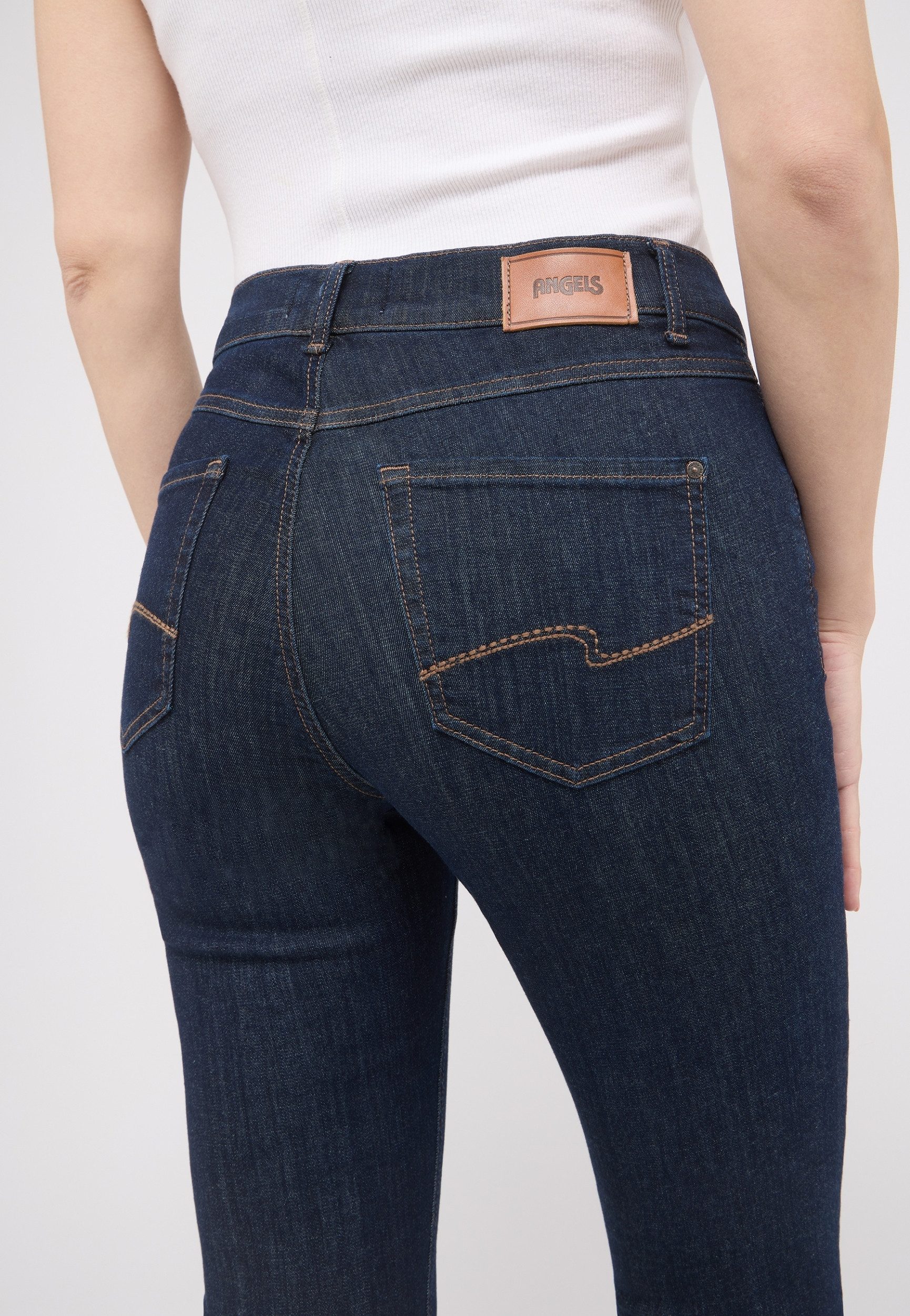 ANGELS Slim-fit-Jeans CICI - Bequeme Stretch-Jeans mit Used-Look & geradem Bein