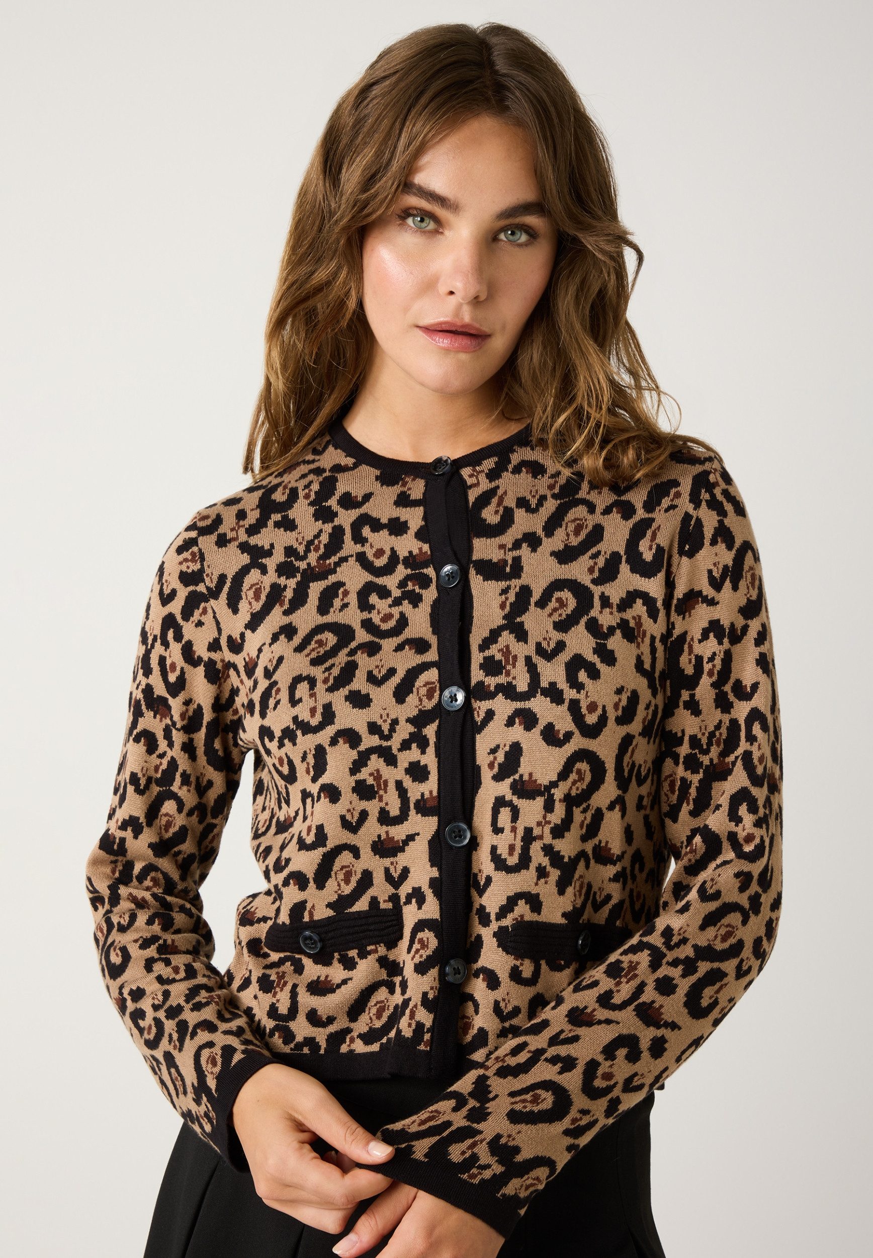 MORE&MORE Strickjacke Jaquard-Knit Cardigan leo jacquard günstig online kaufen