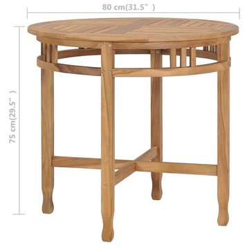 furnicato Esstisch Ø 80 cm Massivholz Teak