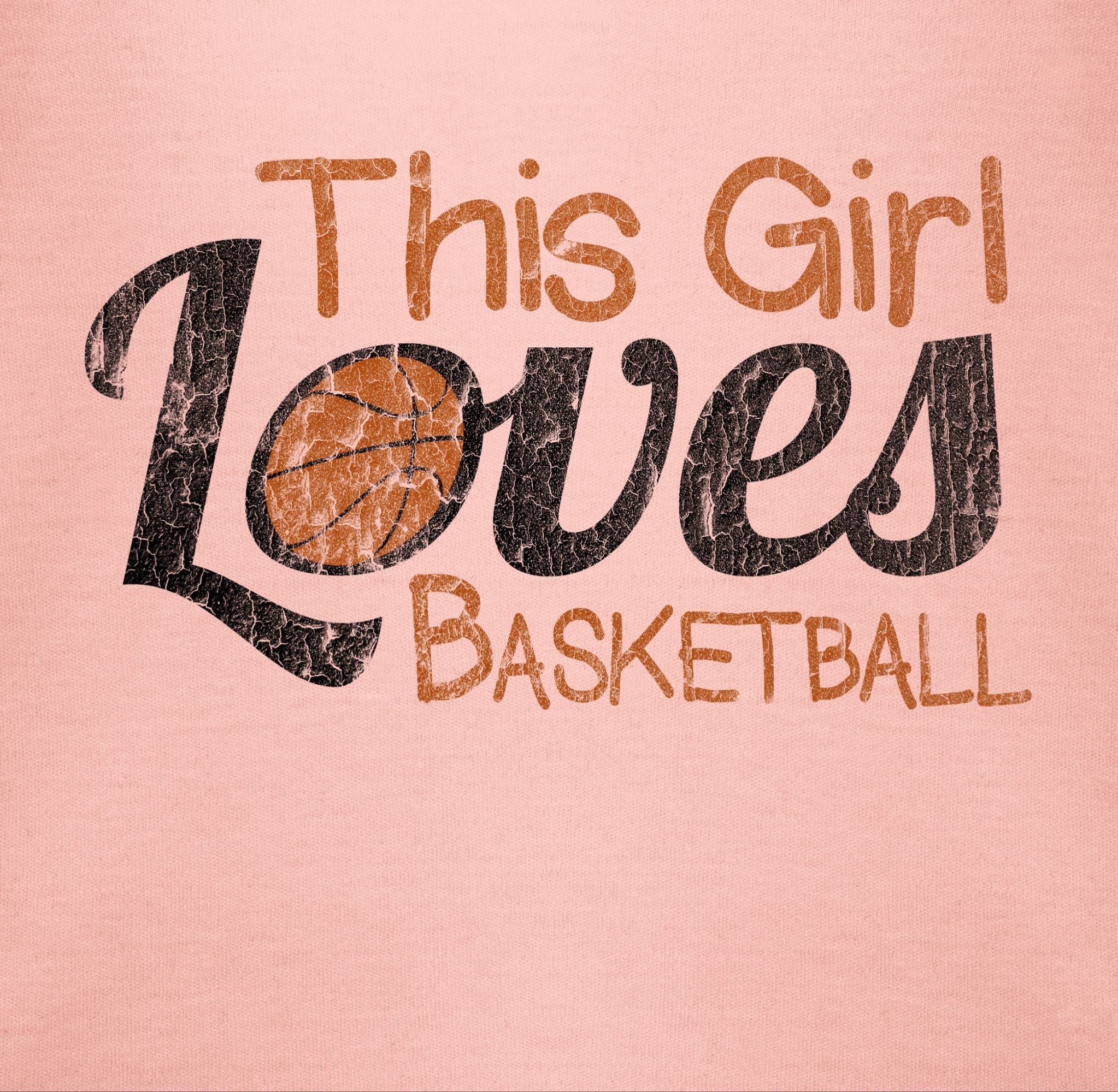 Shirtracer Shirtbody This Girl Vintage loves Basketball - 1 Babyrosa look Basketball Sport