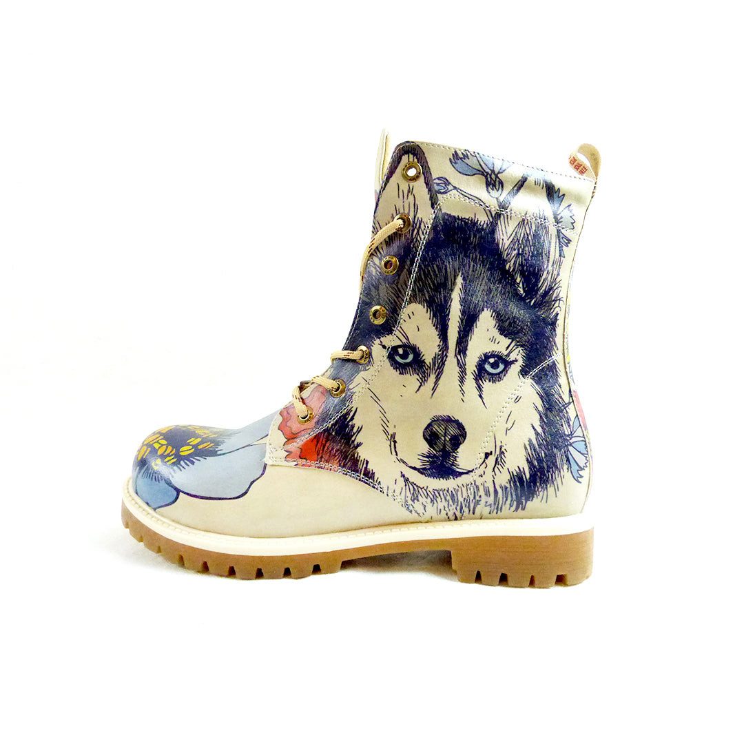 Veganer Wolfsmuster-Stiefel: Erlebe die Wildnis mit den Boots Schnürstiefel