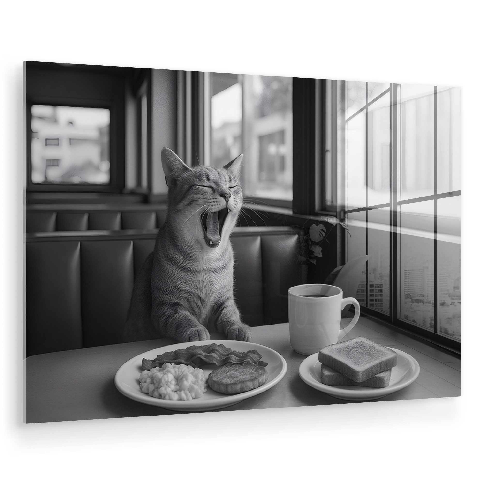 MuchoWow Acrylglasbild Katze - Kaffee - günstig online kaufen
