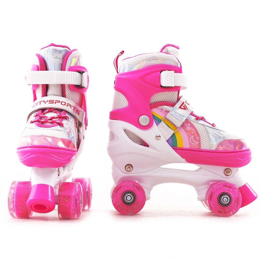 CITYSPORTS Rollschuhe Verstellbar Inliner Leucht Inlineskates für Mädchen/Jungen, mit Leuchtenden Rädern,Geschenke für Mädchen/Jungen