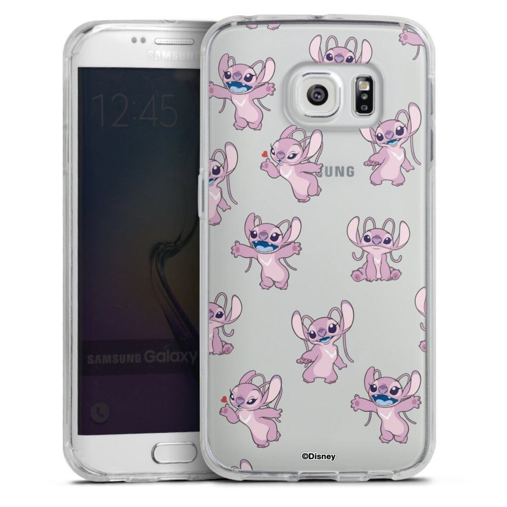 DeinDesign Handyhülle Lilo & Stitch Engel Disney Angel Faces Pattern Transparent, Samsung Galaxy S6 Edge Silikon Hülle Bumper Case Handy Schutzhülle