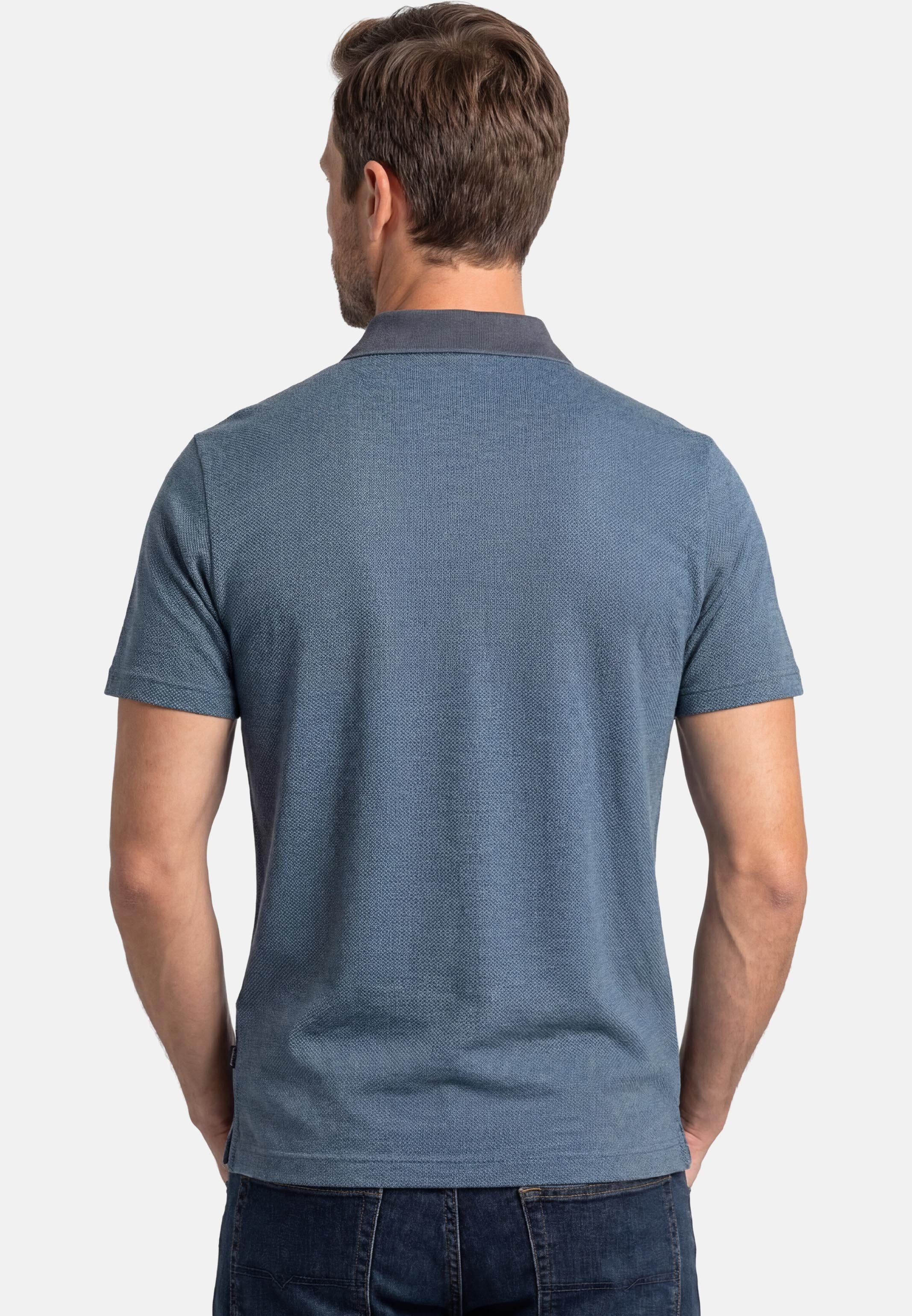 RAGMAN Poloshirt Basic (1-tlg) Poloshirt - Baumwolle - Atmungsaktiv - Dezentes Jacquard-Muster