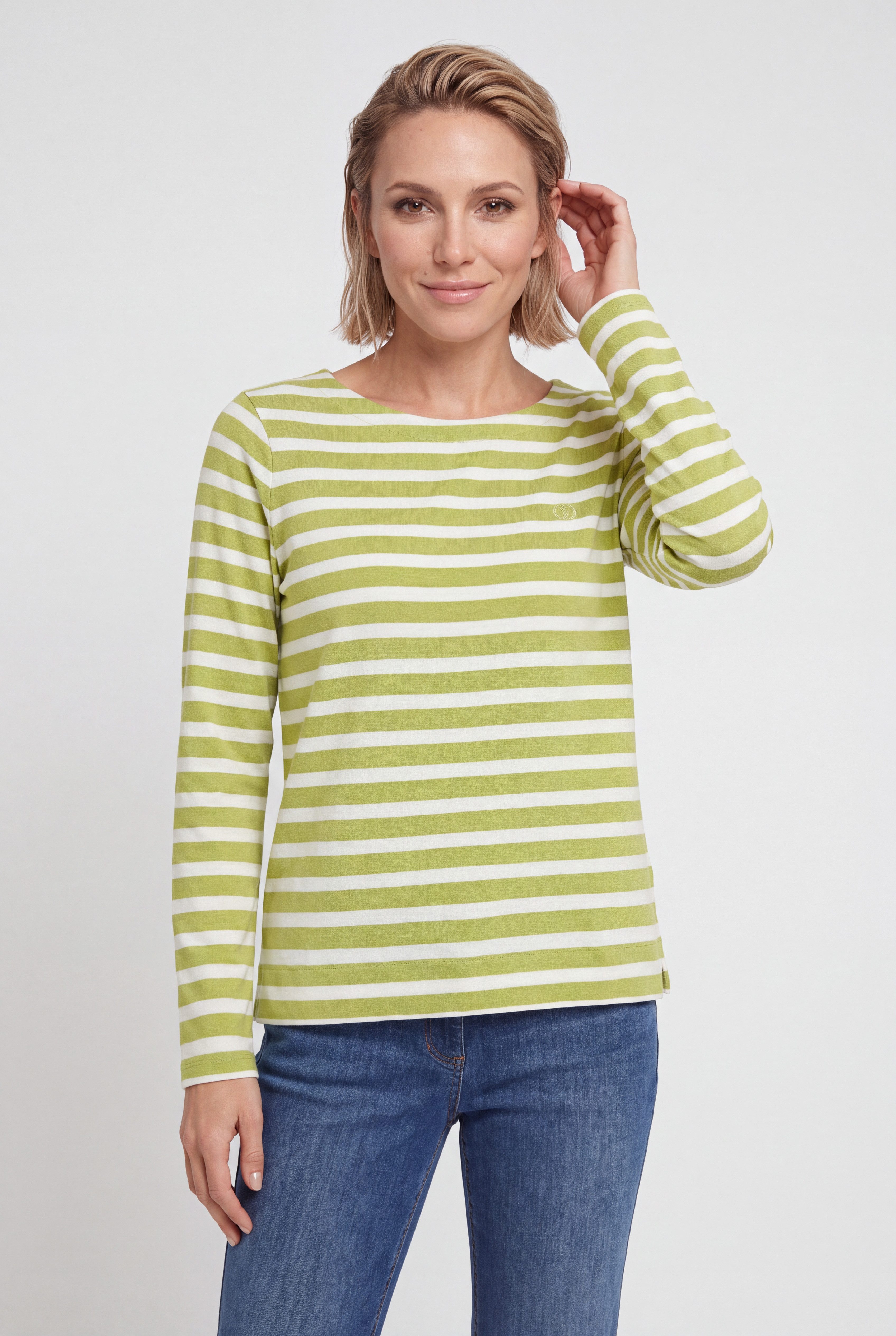 Olsen T-Shirt mit Rundhalsausschnitt und langen Ärmeln