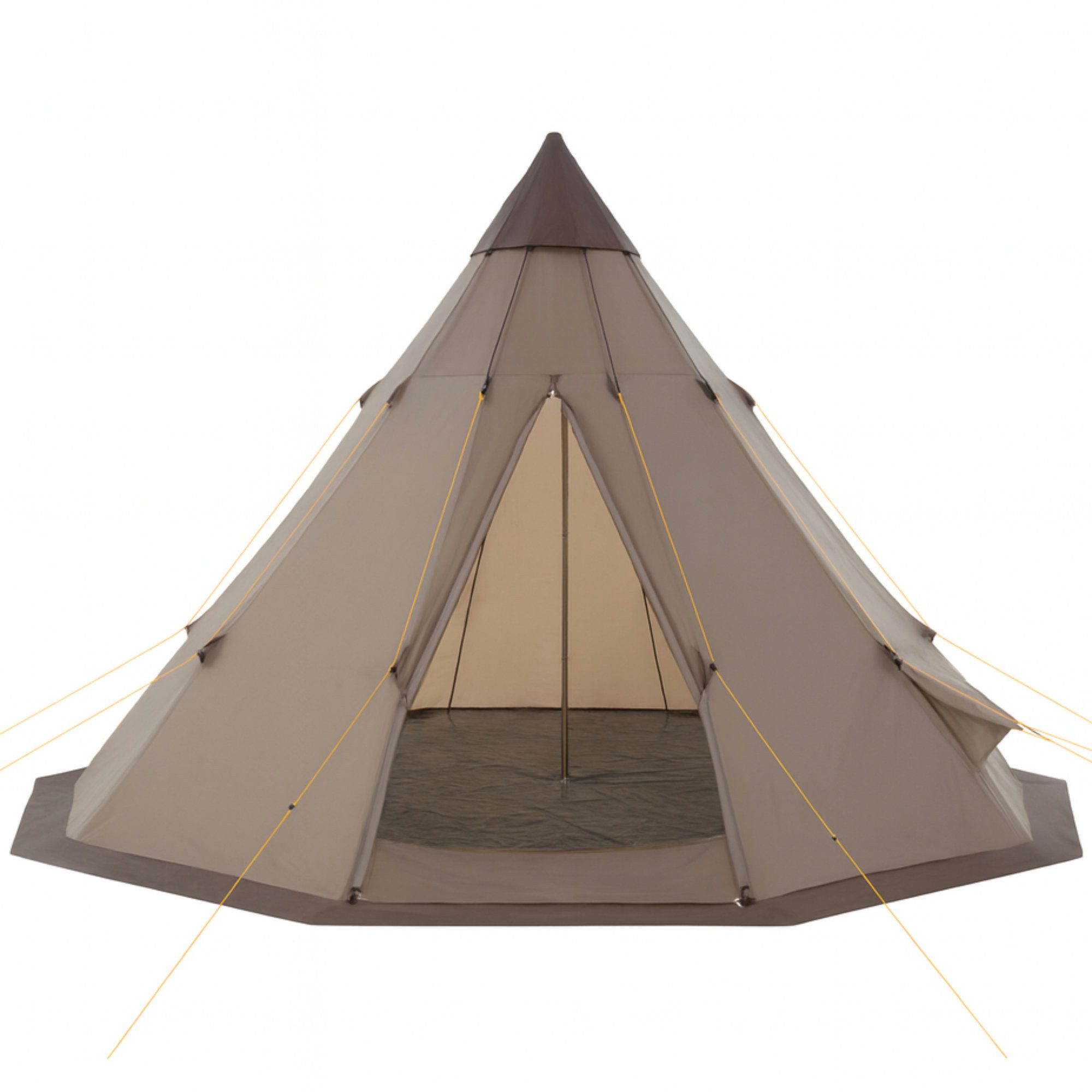 CampFeuer Tipi-Zelt Tipi Zelt Spirit für 4 Personen, 3000 mm Wassersäule, Braun, Kegelzelt, Personen: 4