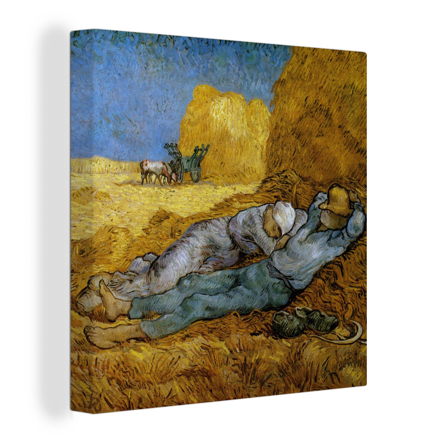 OneMillionCanvasses® Leinwandbild Die Siesta - Kunstdrucke von Vincent van Gogh, Fotodruck (1 St), Wandbild, Deko Schlafzimmer Wohnzimmer Flur 20x20 cm