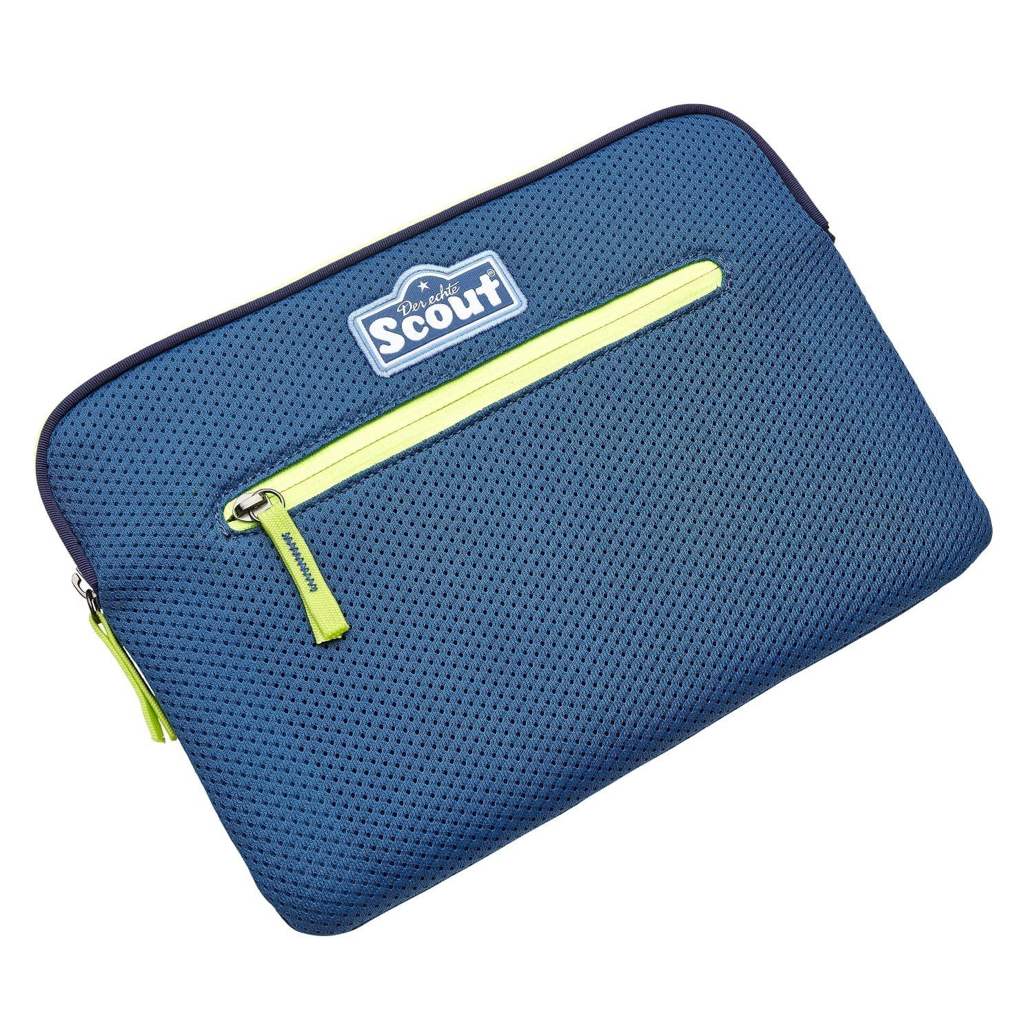 Scout Schulranzen Tablettasche 11 Zoll Blau (1 Stück), 11-Zoll, Notebook,  I-Pad, Laptop, Zusätzliches Reißverschlussfach an der Außenseite