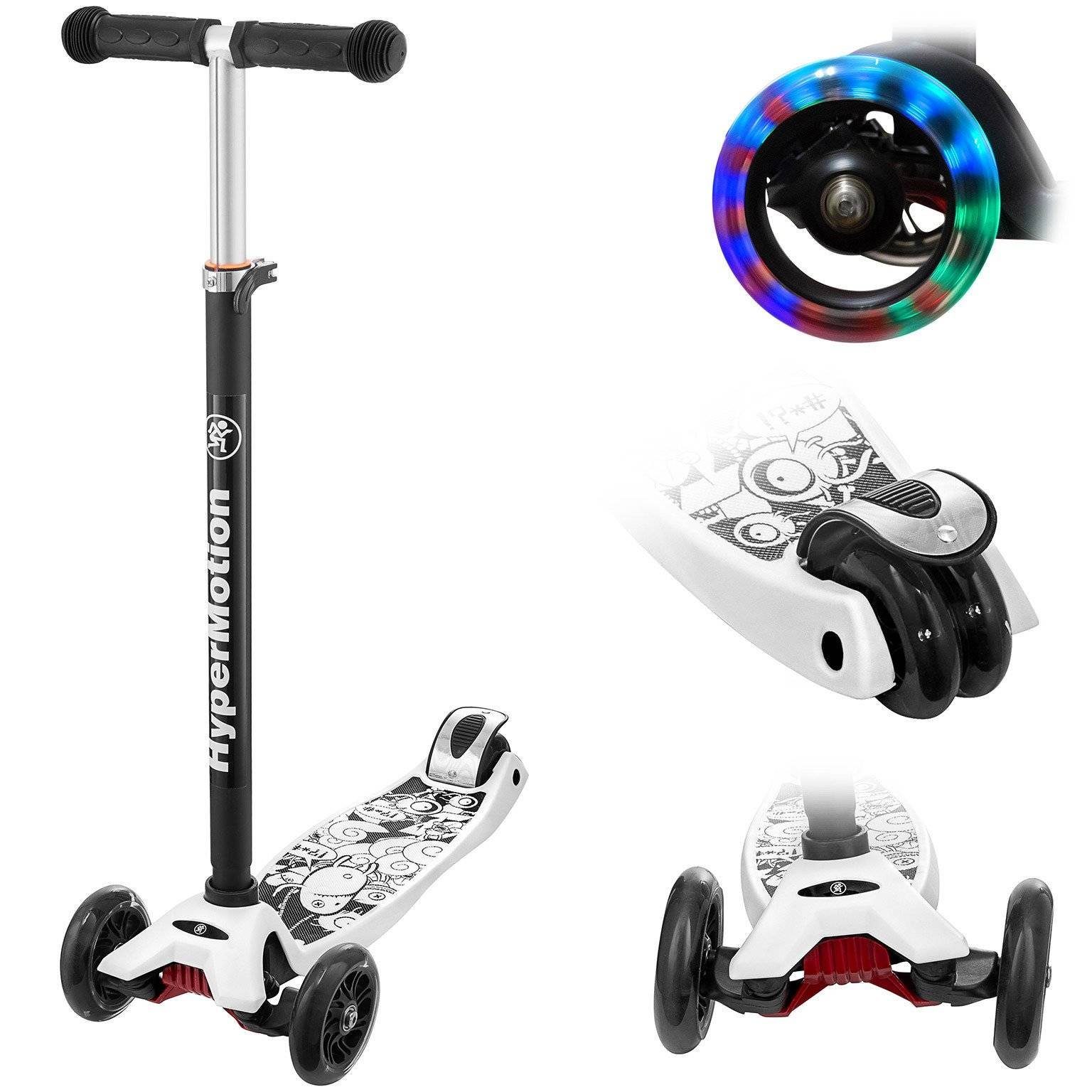 ALAMO + Dreiradscooter Dreirad-Balance-Roller HyperMotion LED-Räder weiß –