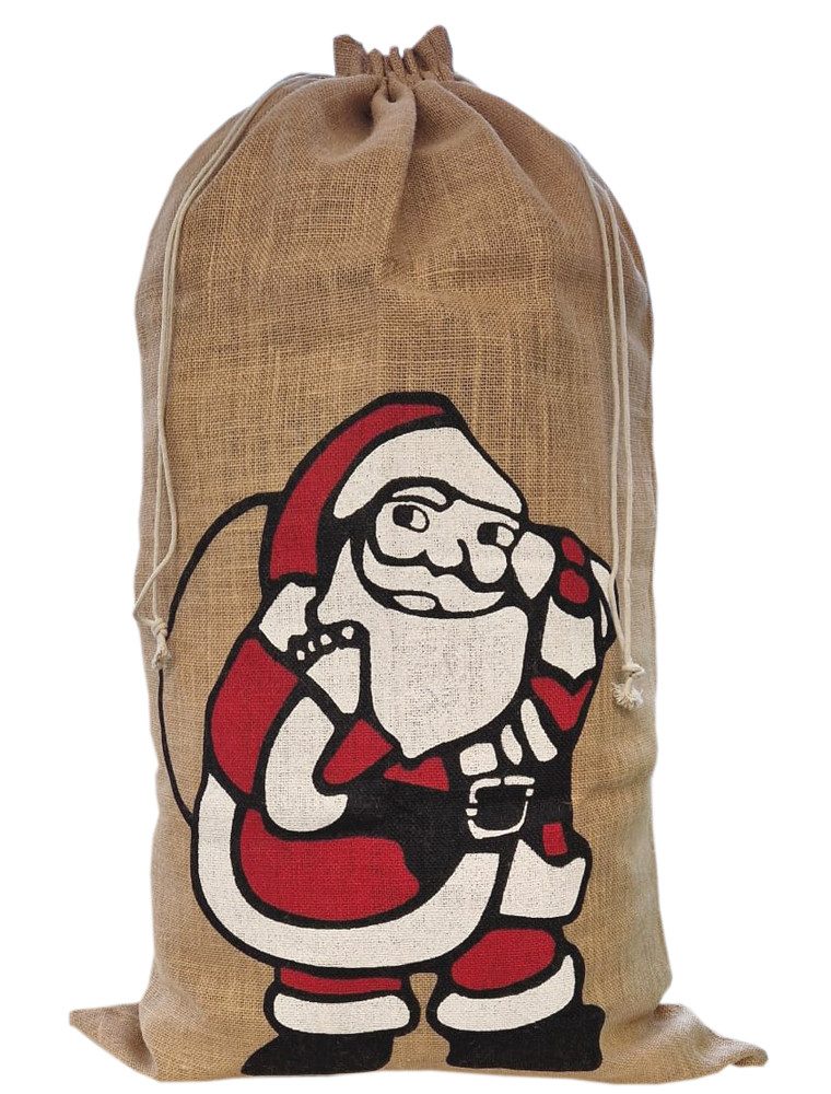 Organzabeutel24 Aufbewahrungsbox 1 Großer Nikolaussack, Weihnachtsmann farbig, Weihnachts-Sack