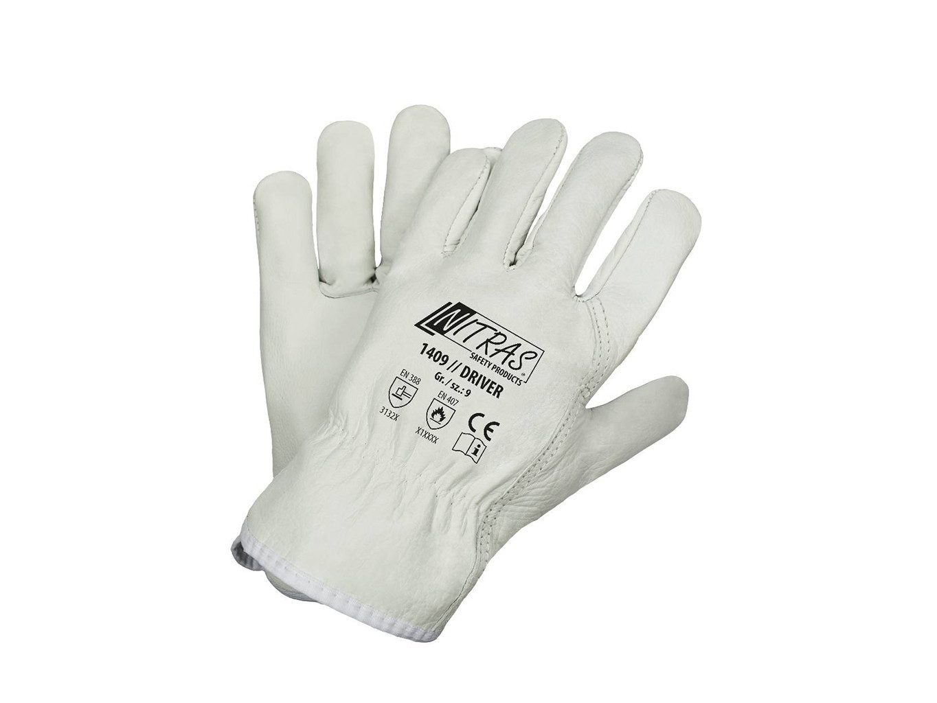 Nitras Leder-Arbeitshandschuhe Driver Rindvollleder Gr. 10 (XXL)