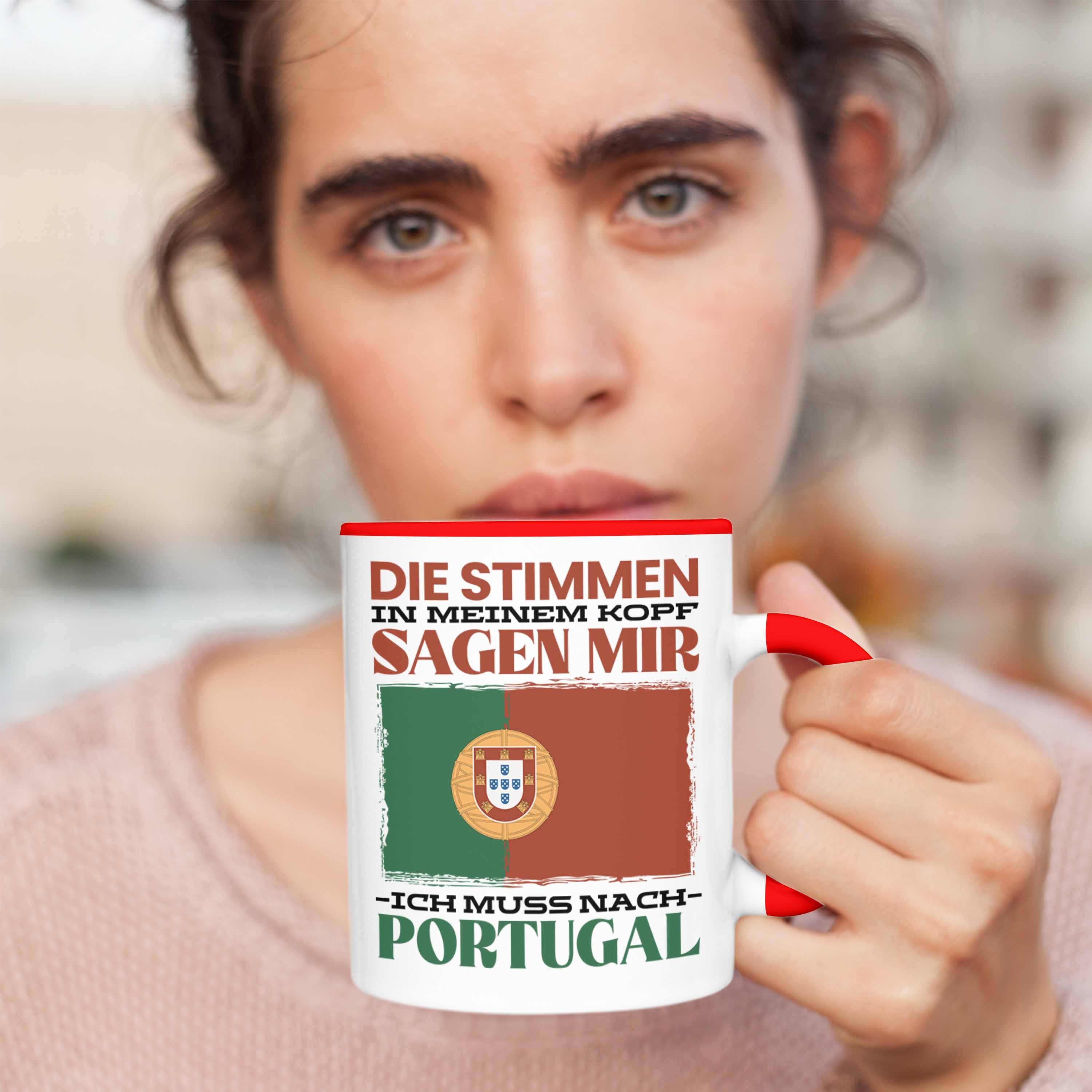 Trendation Tasse Portugiesen Geschenk Rot Land Tasse für - Trendation Urlaub Portugal
